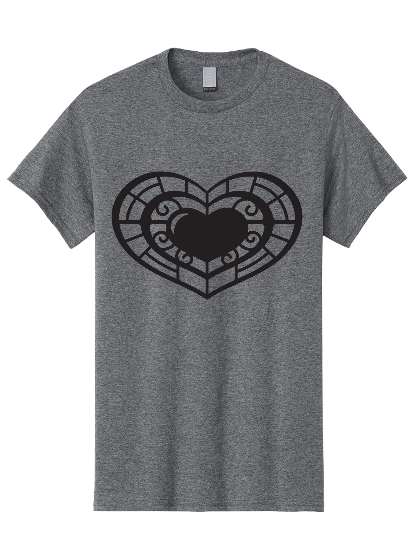 Heart-Design Men'S Graphic Tee, 100% Cotton, Comfortable Casual Summer Wear, Machine Washable, Stained Glass Heart, Decorative Heart, Intricate Design, Heart Silhouette, Ornate Pattern, Swirling Shapes, Love Symbol, Valentines Day Aab274 15
