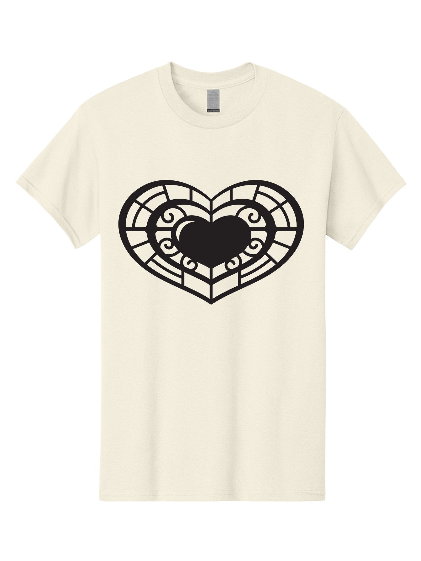 Heart-Design Men'S Graphic Tee, 100% Cotton, Comfortable Casual Summer Wear, Machine Washable, Stained Glass Heart, Decorative Heart, Intricate Design, Heart Silhouette, Ornate Pattern, Swirling Shapes, Love Symbol, Valentines Day Aab274 14