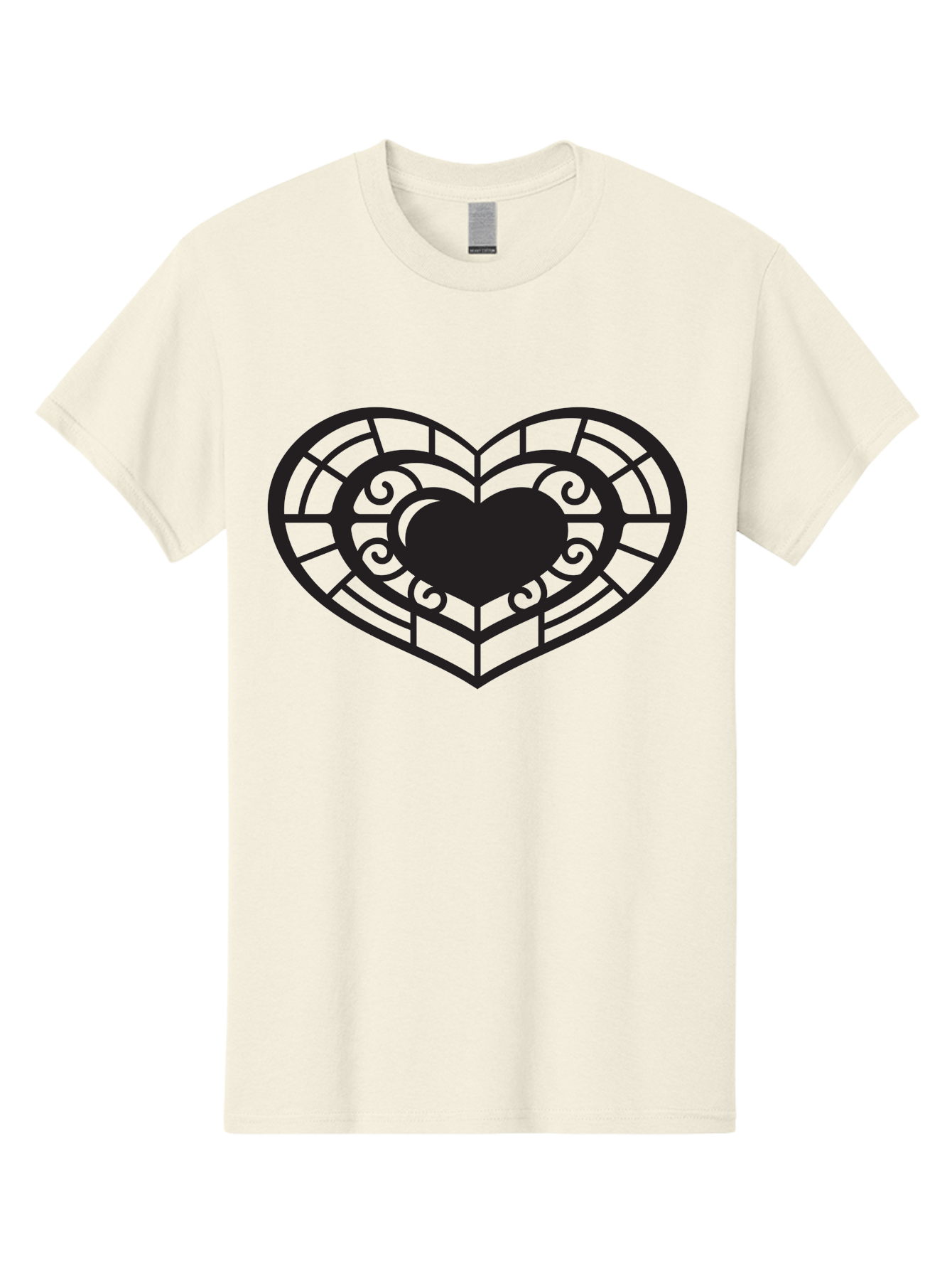 Heart-Design Men'S Graphic Tee, 100% Cotton, Comfortable Casual Summer Wear, Machine Washable, Stained Glass Heart, Decorative Heart, Intricate Design, Heart Silhouette, Ornate Pattern, Swirling Shapes, Love Symbol, Valentines Day Aab274 3