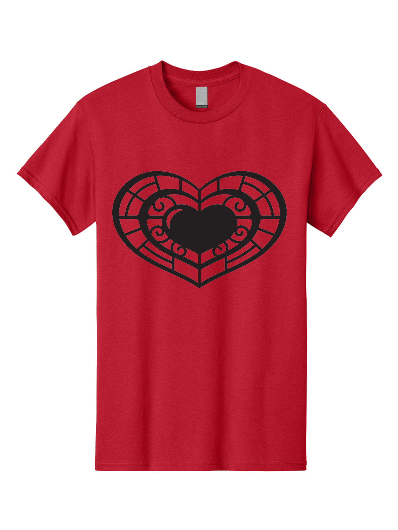 Heart-Design Men'S Graphic Tee, 100% Cotton, Comfortable Casual Summer Wear, Machine Washable, Stained Glass Heart, Decorative Heart, Intricate Design, Heart Silhouette, Ornate Pattern, Swirling Shapes, Love Symbol, Valentines Day Aab274 21