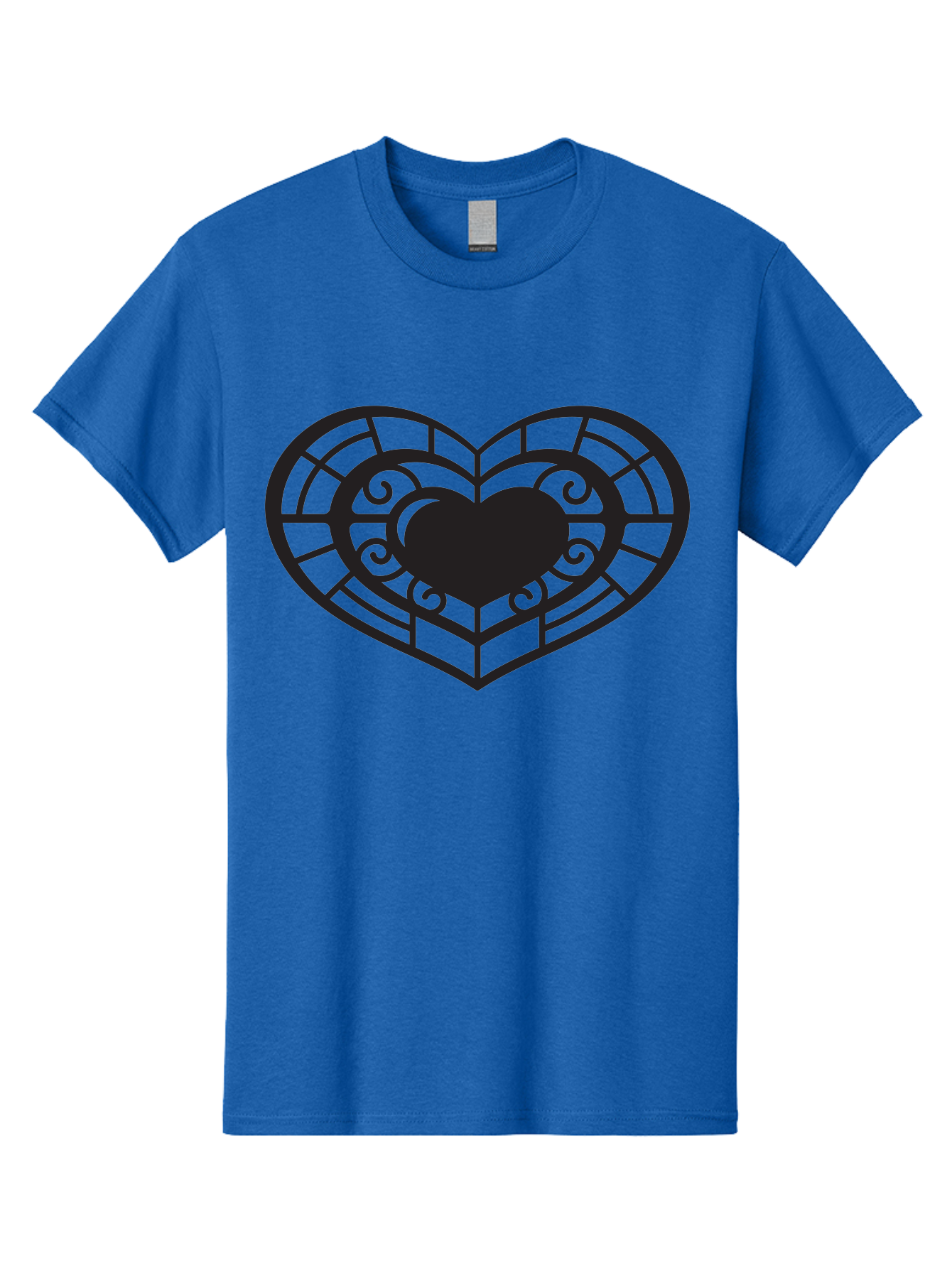Heart-Design Men'S Graphic Tee, 100% Cotton, Comfortable Casual Summer Wear, Machine Washable, Stained Glass Heart, Decorative Heart, Intricate Design, Heart Silhouette, Ornate Pattern, Swirling Shapes, Love Symbol, Valentines Day Aab274 7