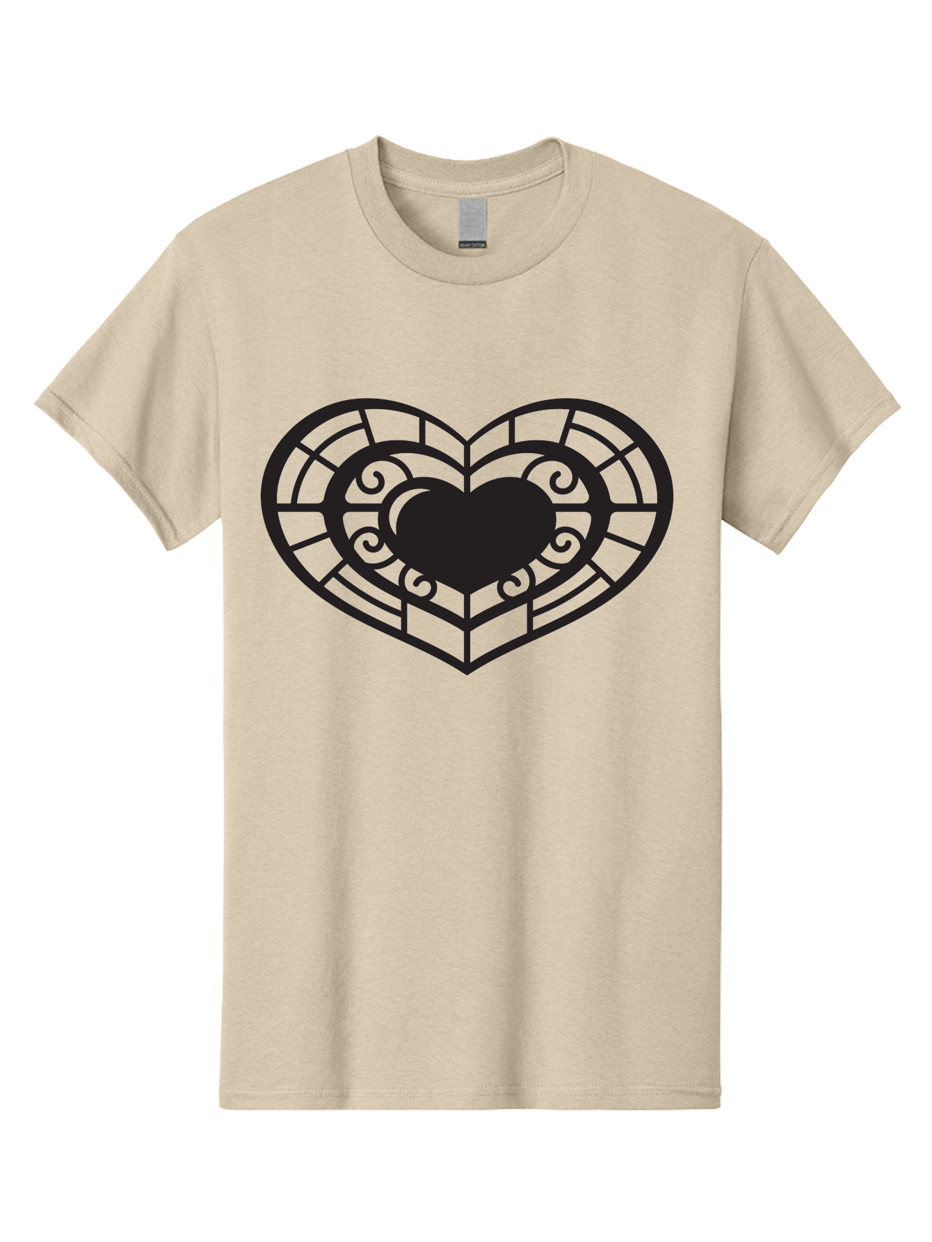 Heart-Design Men'S Graphic Tee, 100% Cotton, Comfortable Casual Summer Wear, Machine Washable, Stained Glass Heart, Decorative Heart, Intricate Design, Heart Silhouette, Ornate Pattern, Swirling Shapes, Love Symbol, Valentines Day Aab274 25
