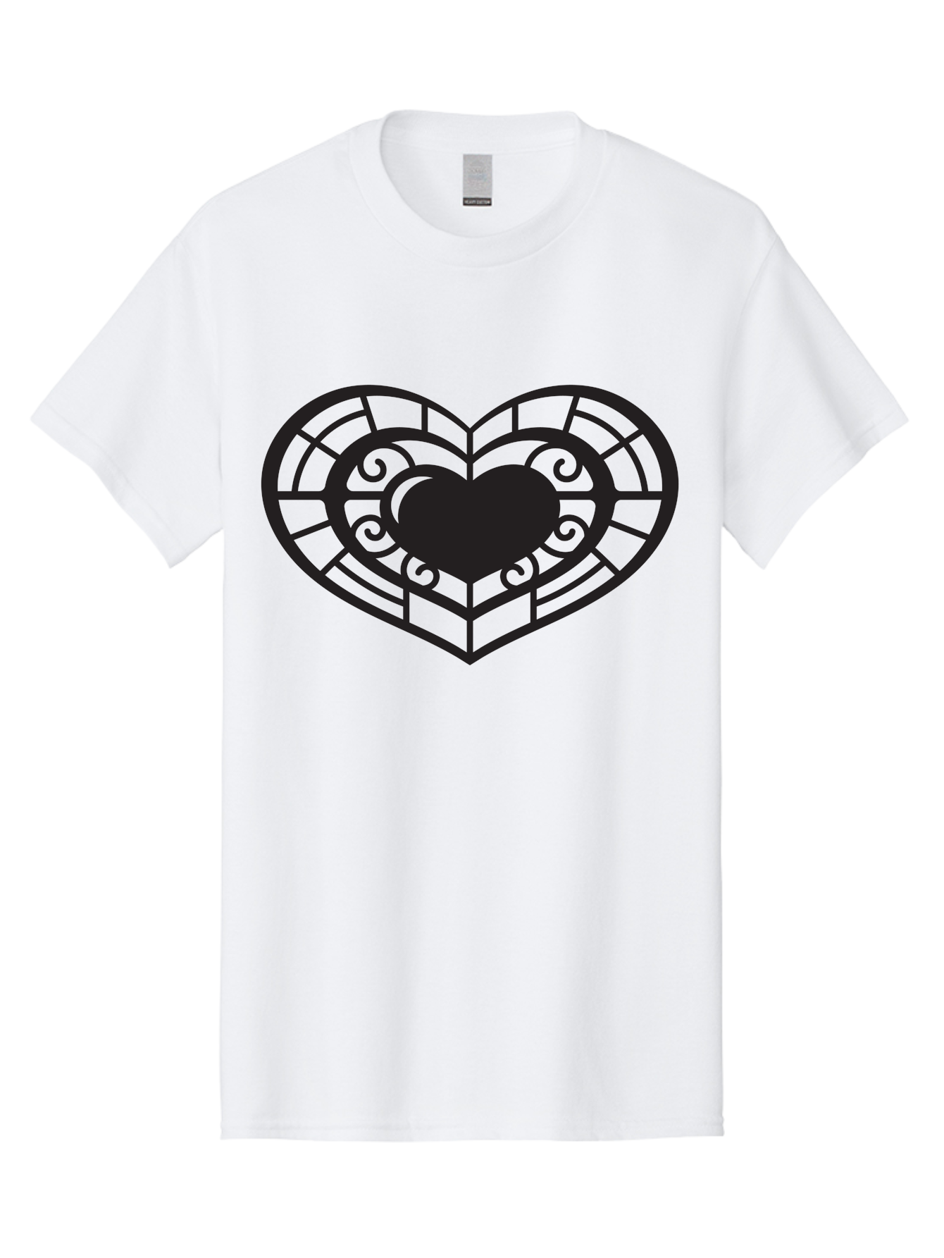 Heart-Design Men'S Graphic Tee, 100% Cotton, Comfortable Casual Summer Wear, Machine Washable, Stained Glass Heart, Decorative Heart, Intricate Design, Heart Silhouette, Ornate Pattern, Swirling Shapes, Love Symbol, Valentines Day Aab274 11