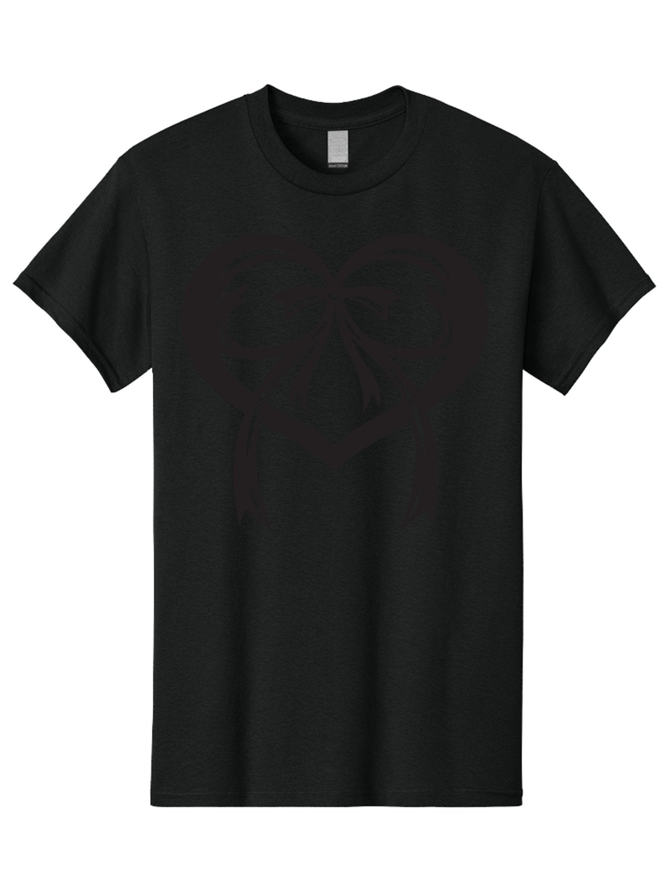 Heart-Graphic Men'S Graphic Tee, 100% Cotton, Comfortable Casual Summer Wear, Machine Washable, Heart Shape, Ribbon Bow, Heart Symbol, Love Sign, Valentine'S Day, Decorative Heart, Black Silhouette, Ribbon Design, Heart Decoration Aab276 7