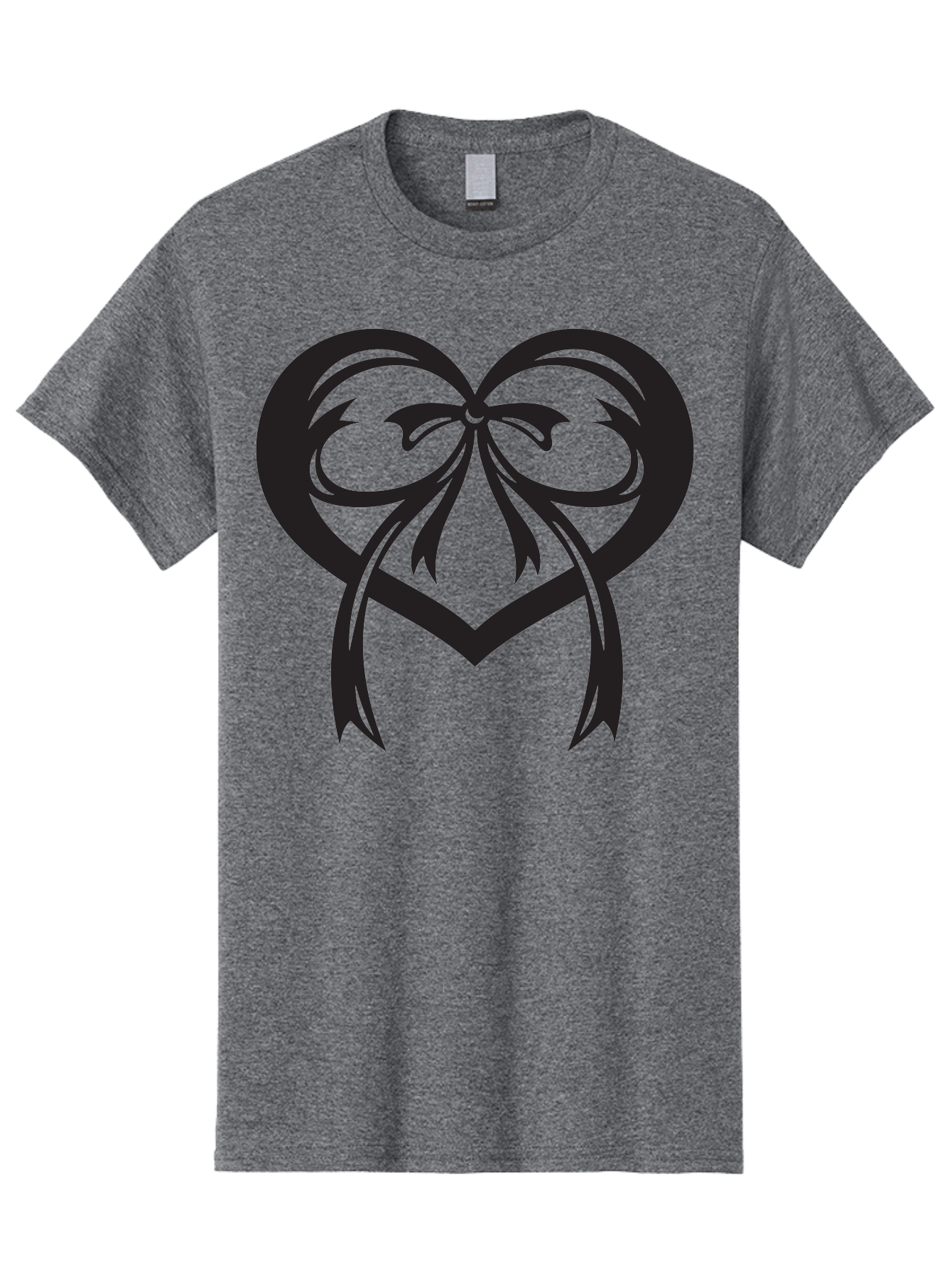 Heart-Graphic Men'S Graphic Tee, 100% Cotton, Comfortable Casual Summer Wear, Machine Washable, Heart Shape, Ribbon Bow, Heart Symbol, Love Sign, Valentine'S Day, Decorative Heart, Black Silhouette, Ribbon Design, Heart Decoration Aab276 11