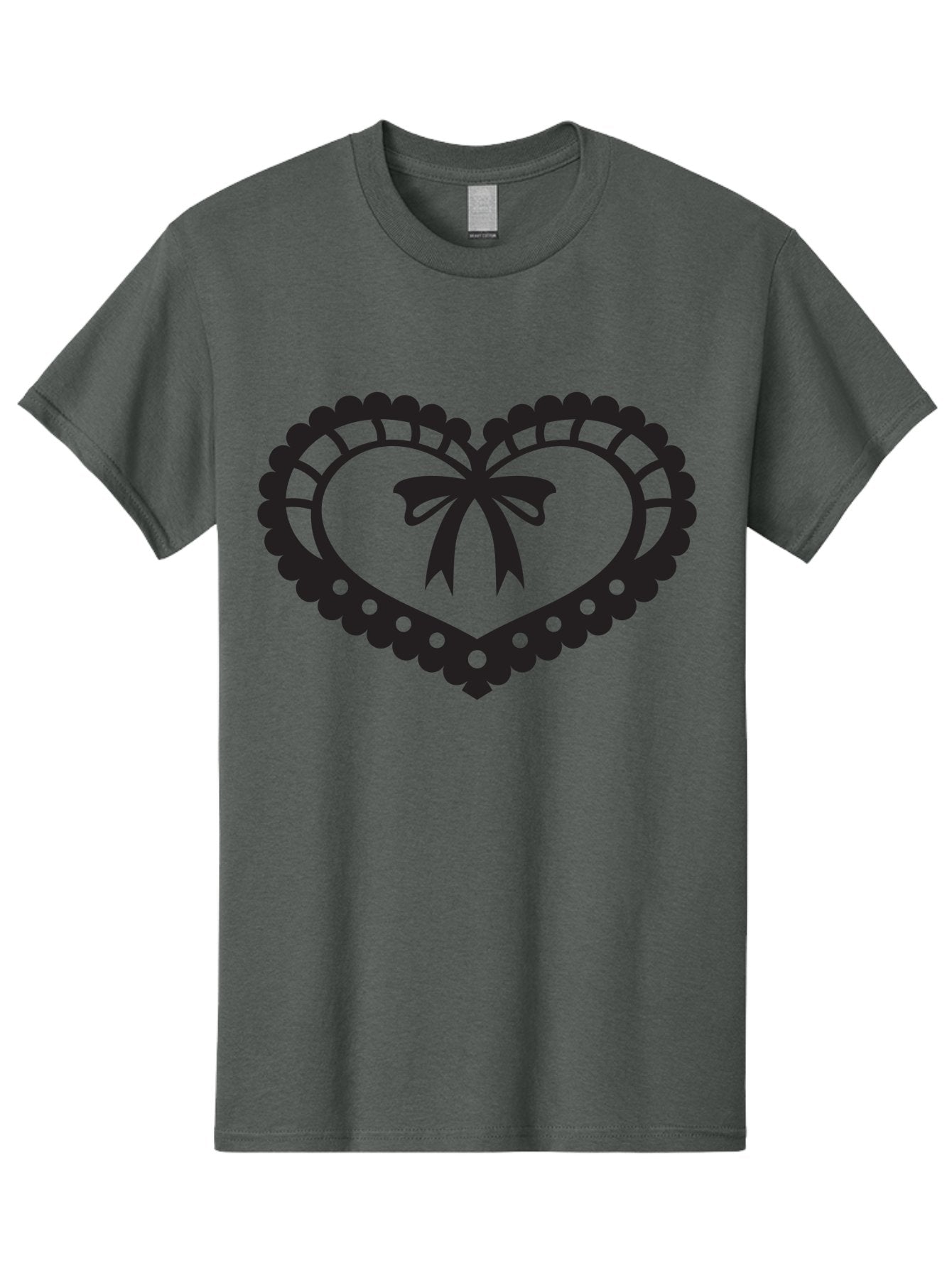 Heart-With-Bow-1 Men'S Graphic Tee, 100% Cotton, Comfortable Casual Summer Wear, Machine Washable, Heart Shape, Decorative Bow, Lace Details, Intricate Design, Love Symbol, Valentines Day, Heart Icon, Cute Graphic Aab278 9