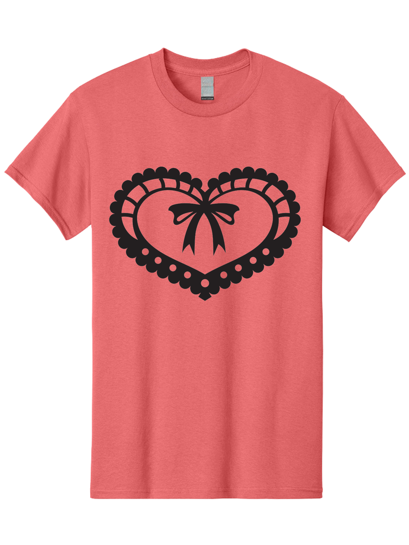 Heart-With-Bow-1 Men'S Graphic Tee, 100% Cotton, Comfortable Casual Summer Wear, Machine Washable, Heart Shape, Decorative Bow, Lace Details, Intricate Design, Love Symbol, Valentines Day, Heart Icon, Cute Graphic Aab278 15