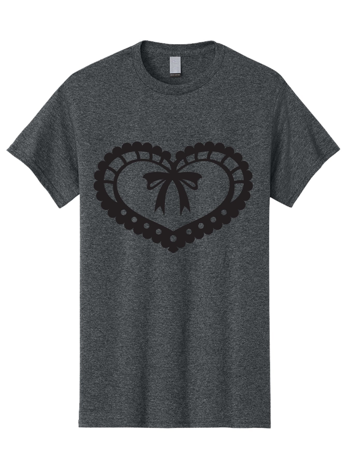Heart-With-Bow-1 Men'S Graphic Tee, 100% Cotton, Comfortable Casual Summer Wear, Machine Washable, Heart Shape, Decorative Bow, Lace Details, Intricate Design, Love Symbol, Valentines Day, Heart Icon, Cute Graphic Aab278 10