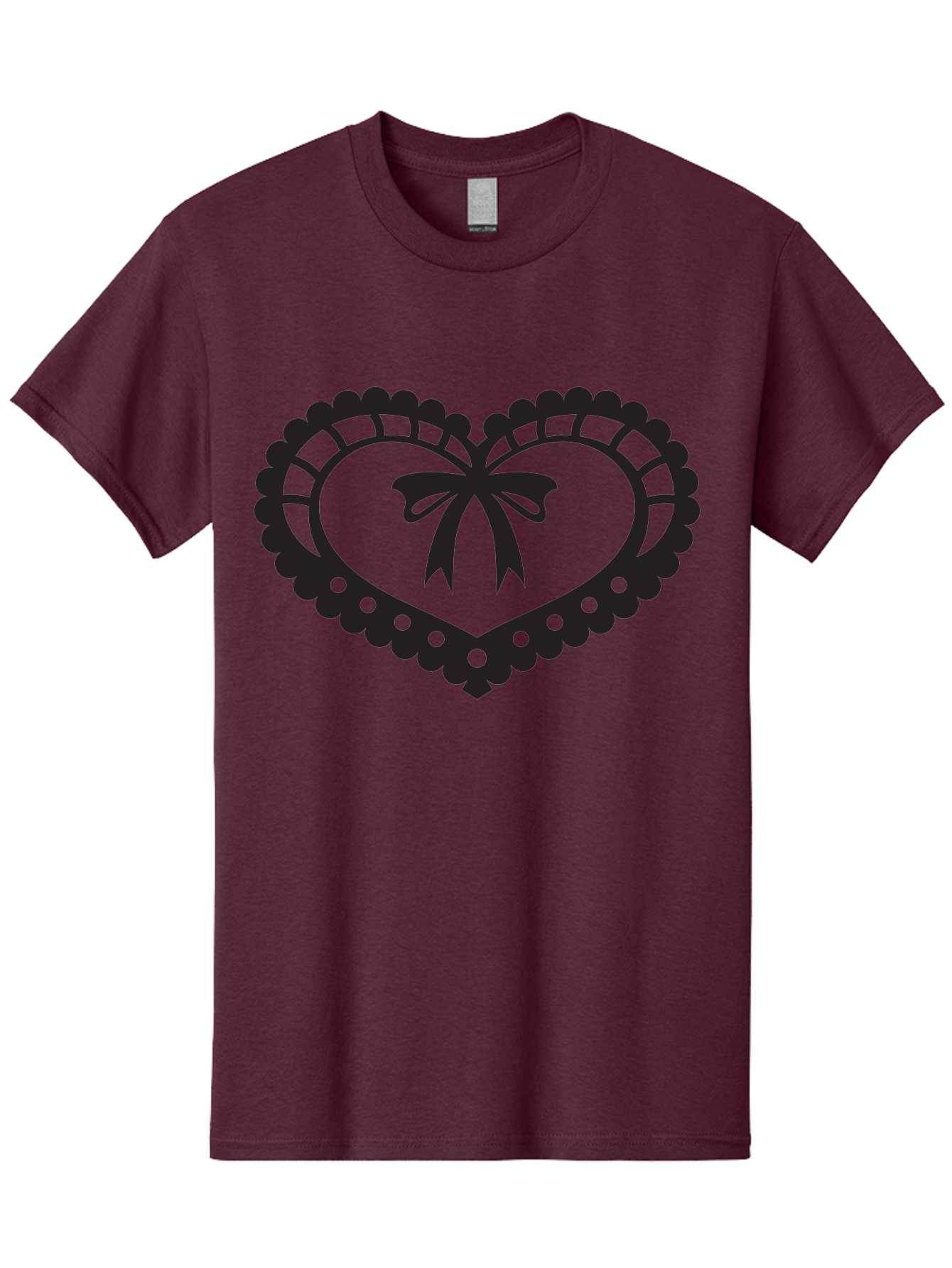 Heart-With-Bow-1 Men'S Graphic Tee, 100% Cotton, Comfortable Casual Summer Wear, Machine Washable, Heart Shape, Decorative Bow, Lace Details, Intricate Design, Love Symbol, Valentines Day, Heart Icon, Cute Graphic Aab278 5