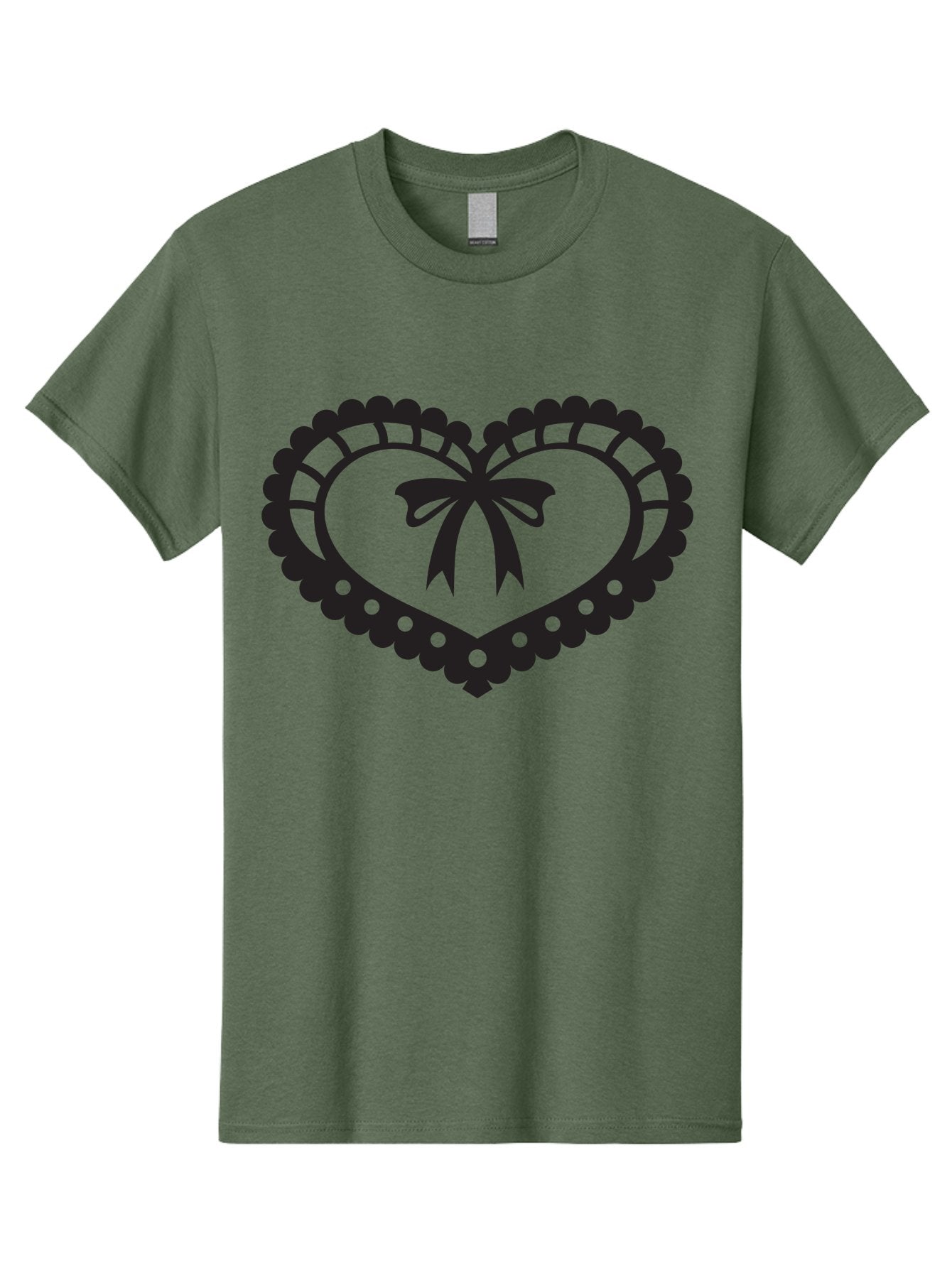 Heart-With-Bow-1 Men'S Graphic Tee, 100% Cotton, Comfortable Casual Summer Wear, Machine Washable, Heart Shape, Decorative Bow, Lace Details, Intricate Design, Love Symbol, Valentines Day, Heart Icon, Cute Graphic Aab278 3