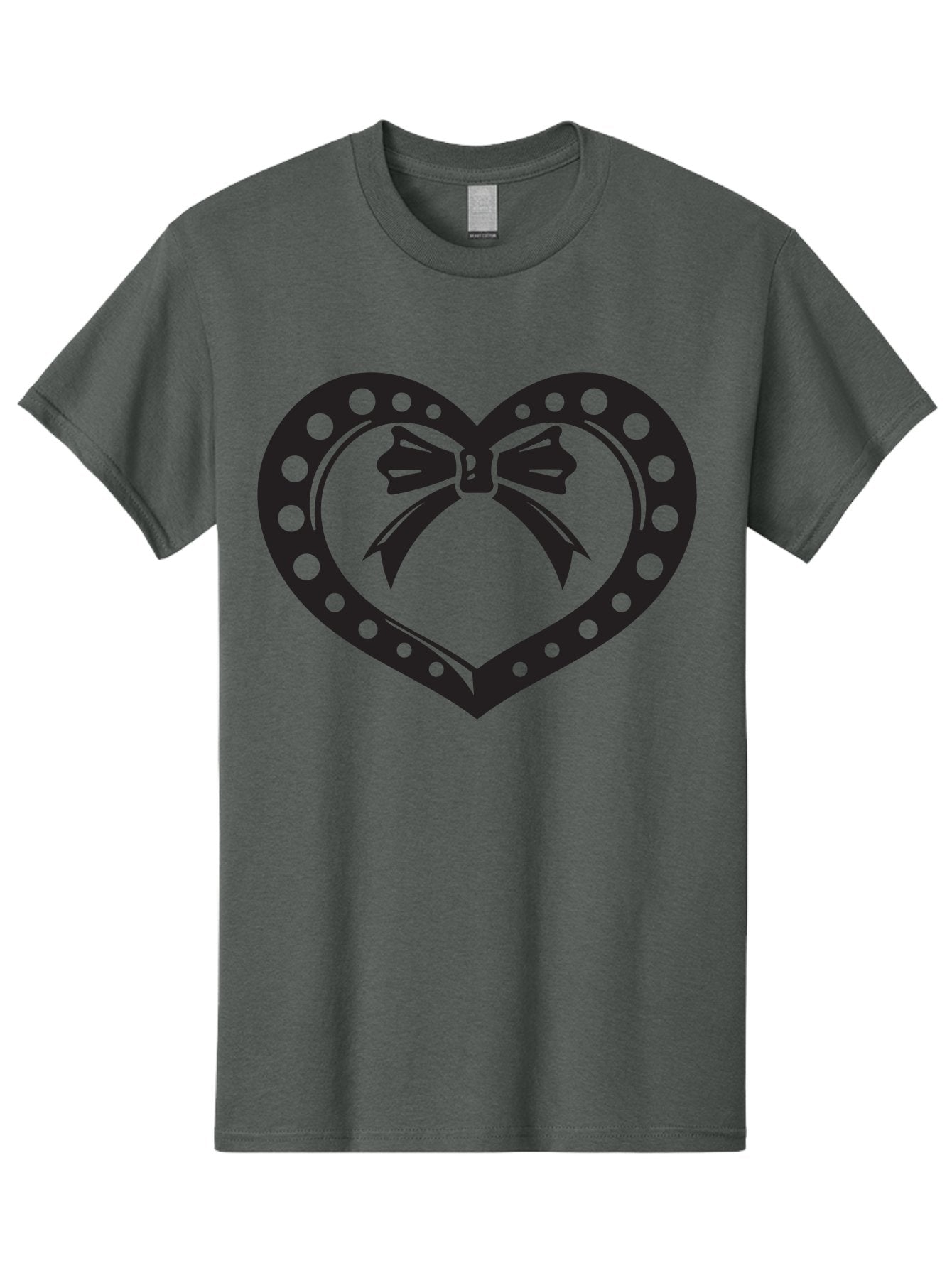 Heart-With-Bow Men'S Graphic Tee, 100% Cotton, Comfortable Casual Summer Wear, Machine Washable, Heart Shape, Bow Design, Polka Dots, Love Symbol, Romantic Gesture, Heartwarming, Cute Design, Heart Icon Aab279 5