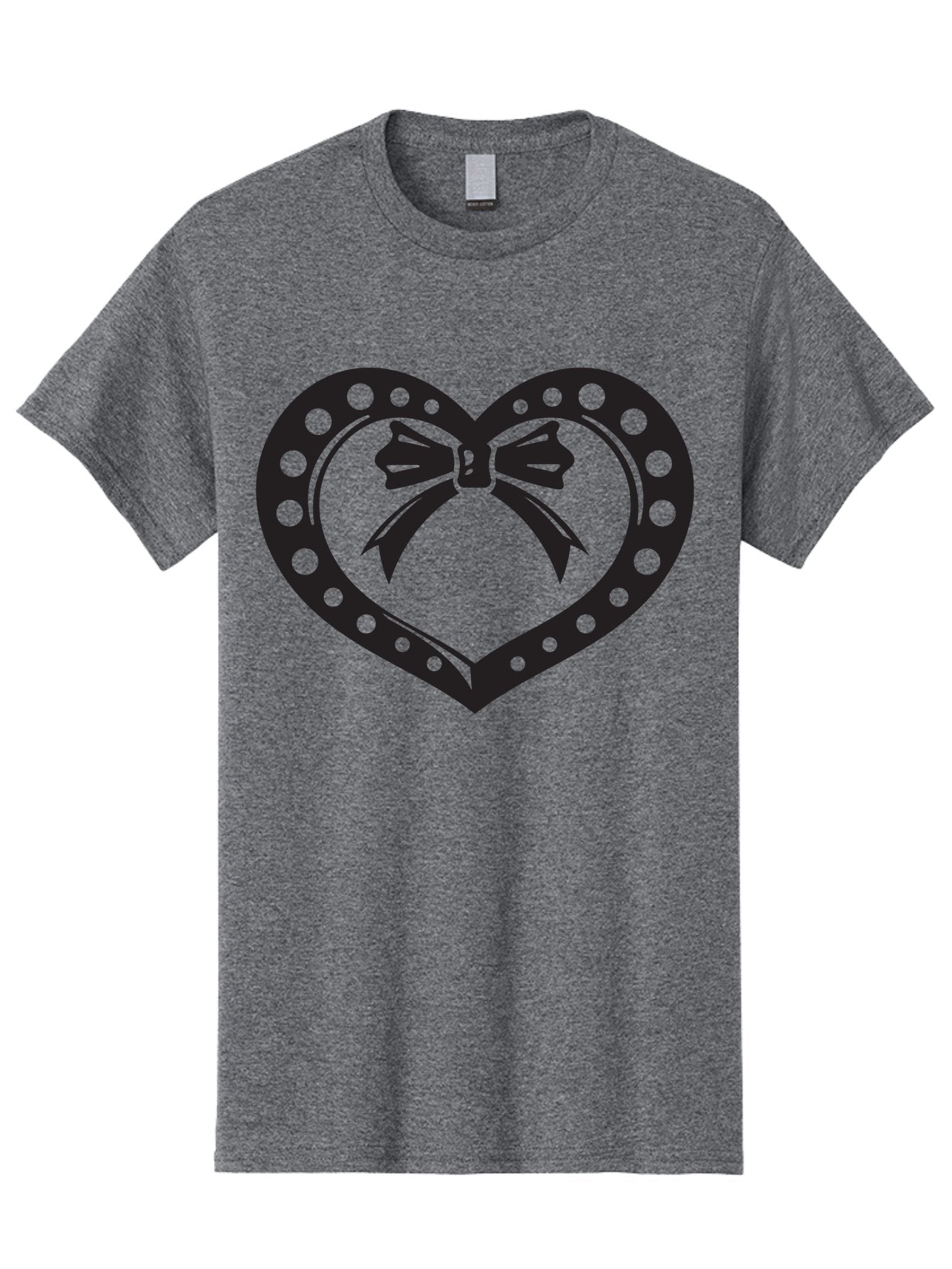 Heart-With-Bow Men'S Graphic Tee, 100% Cotton, Comfortable Casual Summer Wear, Machine Washable, Heart Shape, Bow Design, Polka Dots, Love Symbol, Romantic Gesture, Heartwarming, Cute Design, Heart Icon Aab279 8