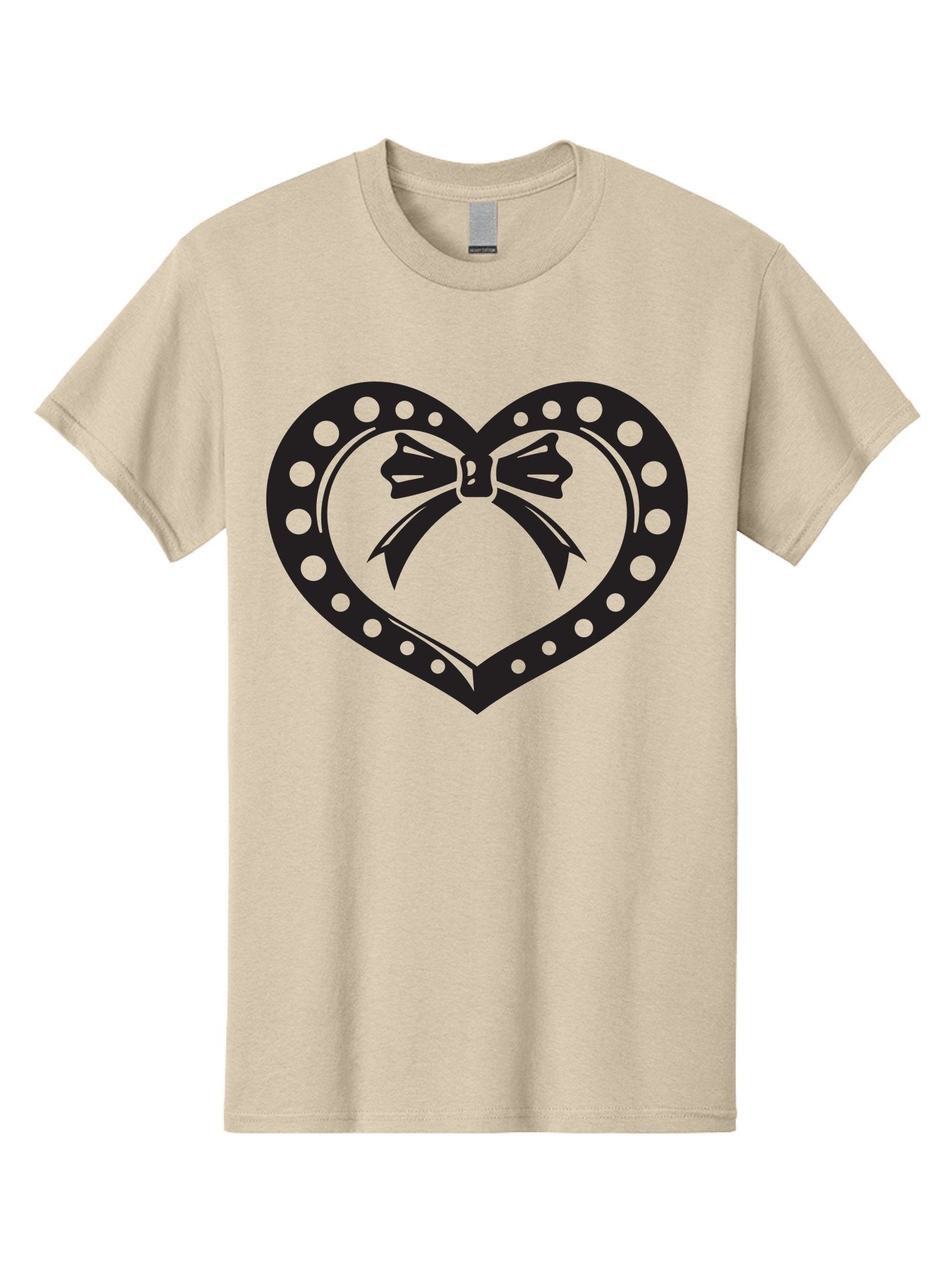 Heart-With-Bow Men'S Graphic Tee, 100% Cotton, Comfortable Casual Summer Wear, Machine Washable, Heart Shape, Bow Design, Polka Dots, Love Symbol, Romantic Gesture, Heartwarming, Cute Design, Heart Icon Aab279 7