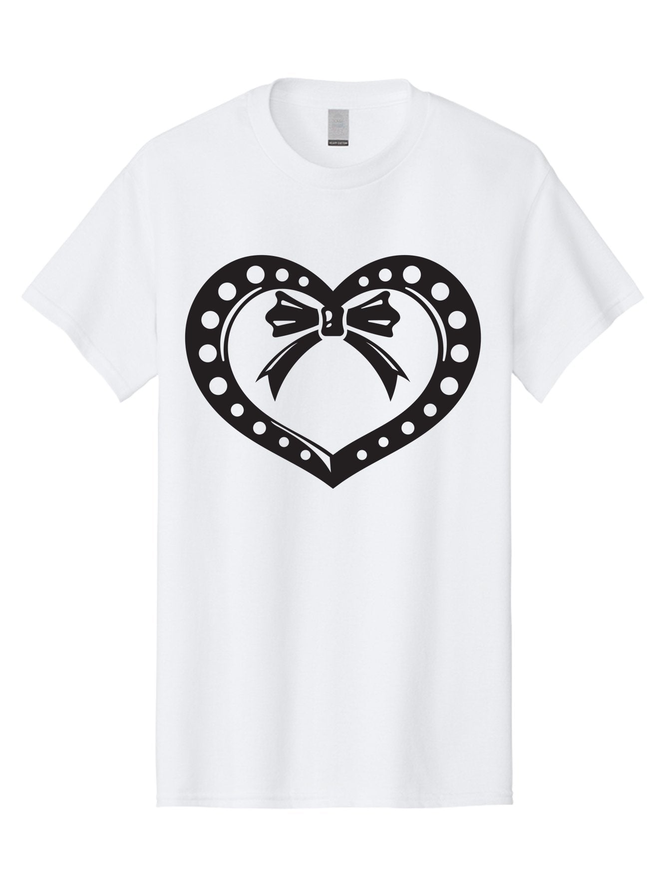 Heart-With-Bow Men'S Graphic Tee, 100% Cotton, Comfortable Casual Summer Wear, Machine Washable, Heart Shape, Bow Design, Polka Dots, Love Symbol, Romantic Gesture, Heartwarming, Cute Design, Heart Icon Aab279 10