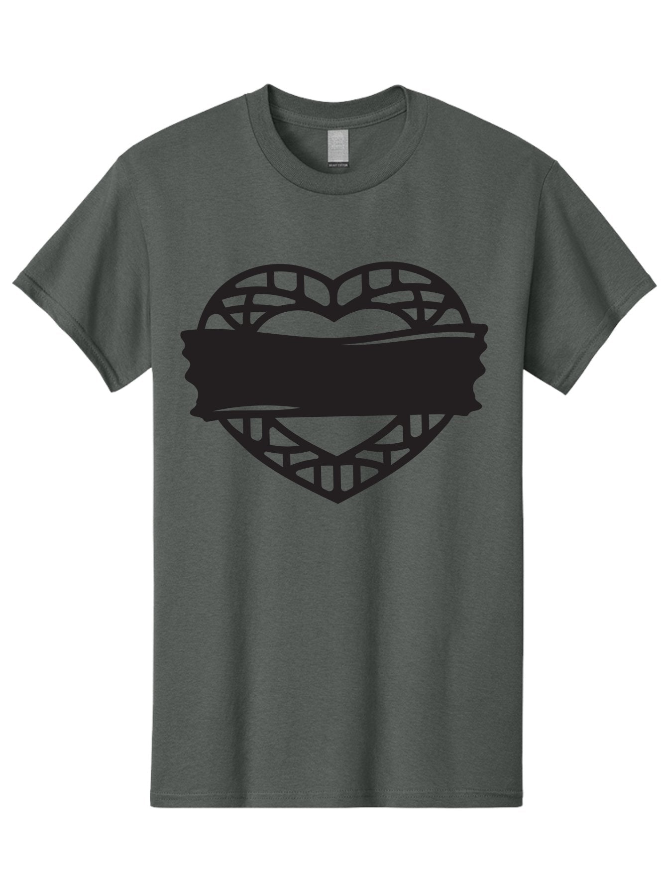 Heart-With-Duct-Tape Men'S Graphic Tee, 100% Cotton, Comfortable Casual Summer Wear, Machine Washable, Heart Shape, Intricate Design, Muzzled Heart, Love Symbol, Decorative Art, Symbolic Representation, Heart Pattern Aab281