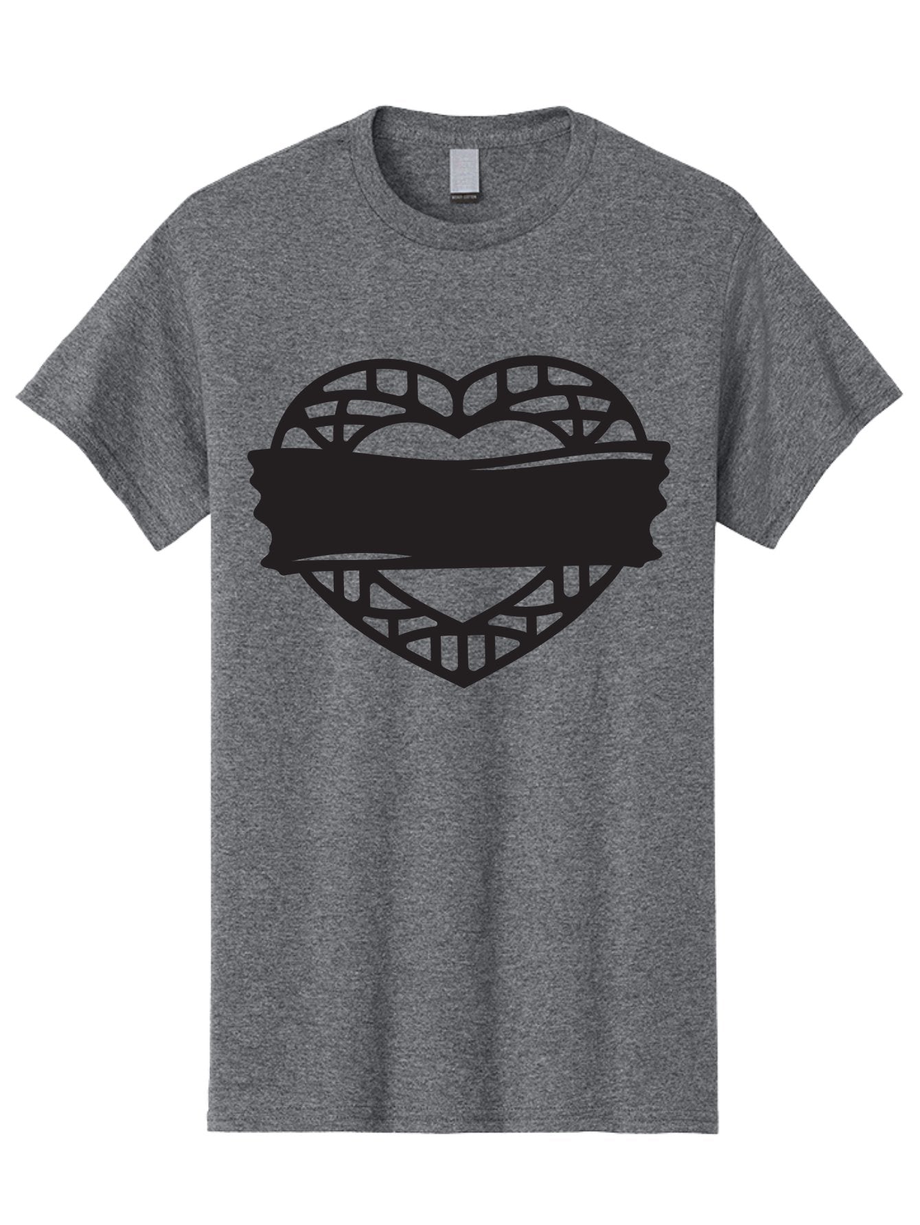 Heart-With-Duct-Tape Men'S Graphic Tee, 100% Cotton, Comfortable Casual Summer Wear, Machine Washable, Heart Shape, Intricate Design, Muzzled Heart, Love Symbol, Decorative Art, Symbolic Representation, Heart Pattern Aab281