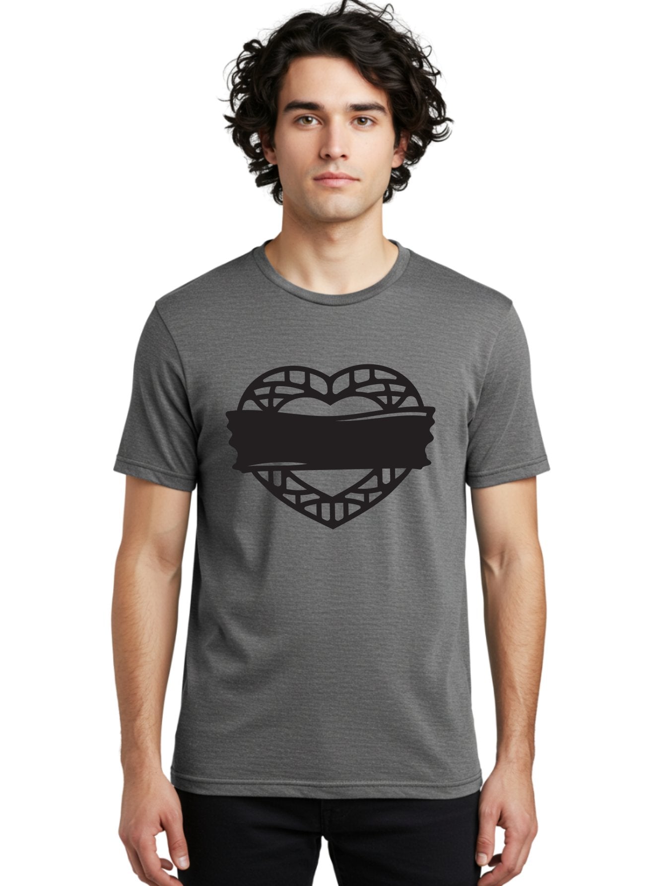 Heart-With-Duct-Tape Men'S Graphic Tee, 100% Cotton, Comfortable Casual Summer Wear, Machine Washable, Heart Shape, Intricate Design, Muzzled Heart, Love Symbol, Decorative Art, Symbolic Representation, Heart Pattern Aab281 19