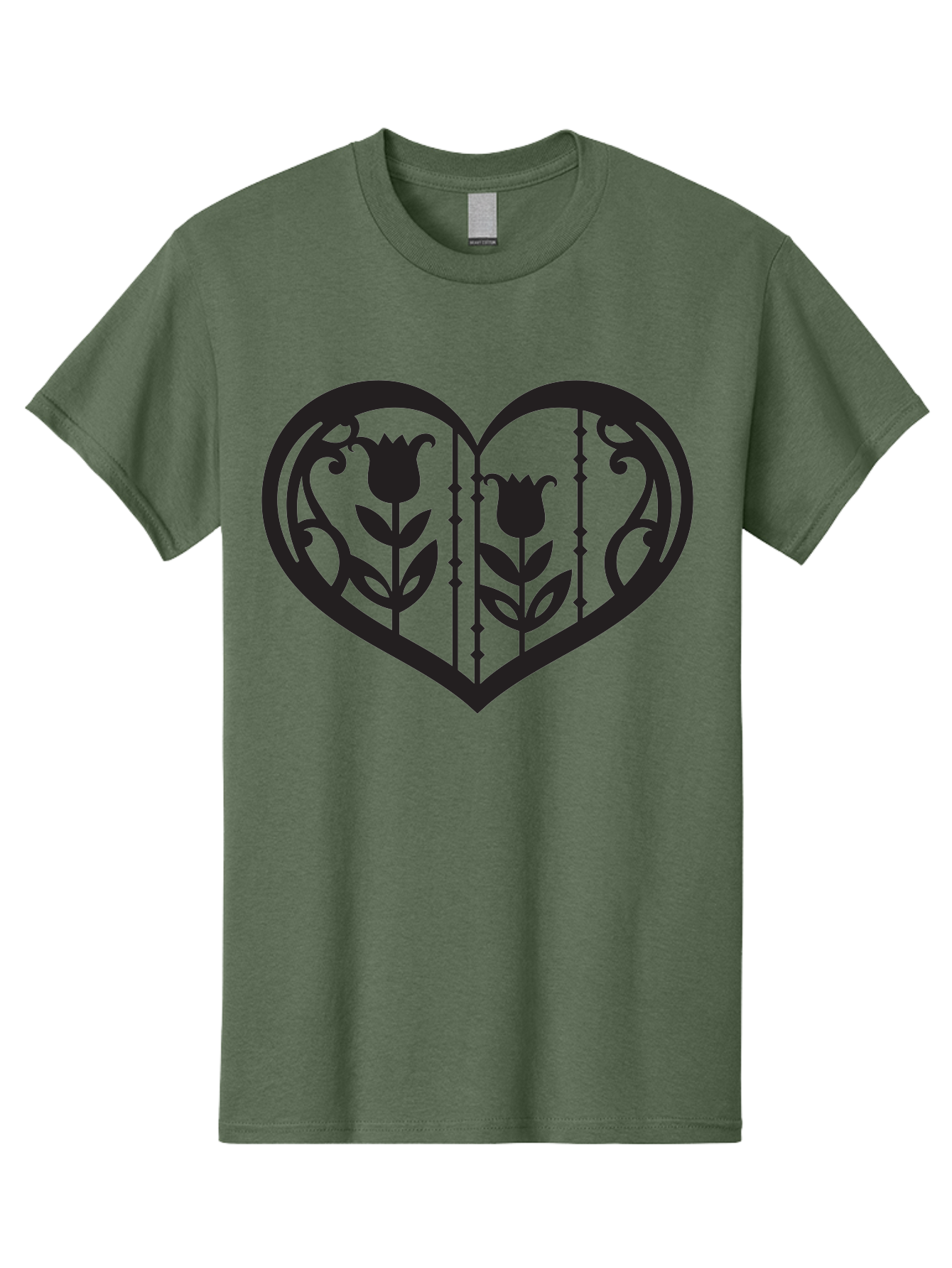tulip design, heart shape, floral pattern, love symbol, decorative art, Valentine's theme, beautiful flowers 15