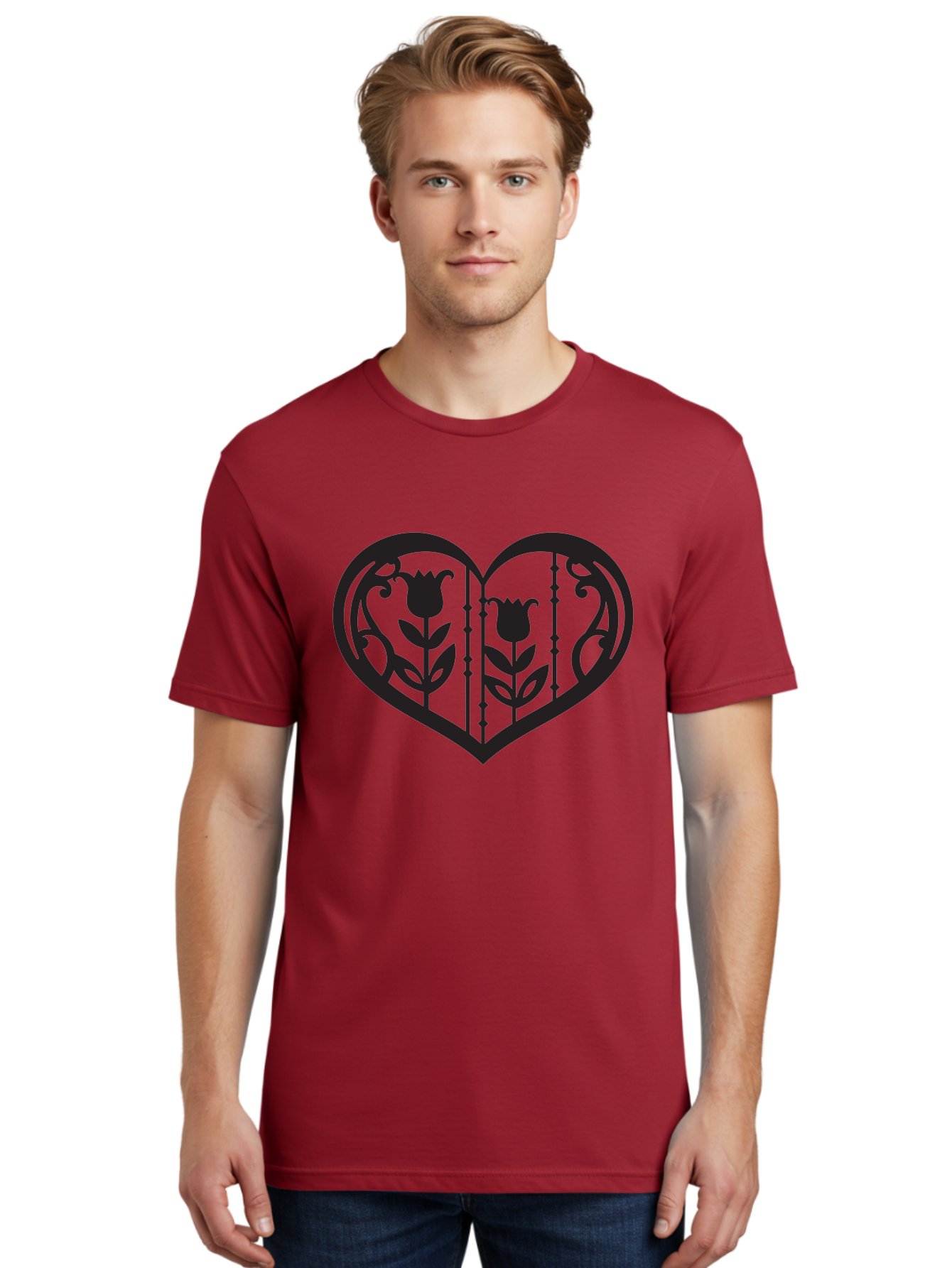 tulip design, heart shape, floral pattern, love symbol, decorative art, Valentine's theme, beautiful flowers 24