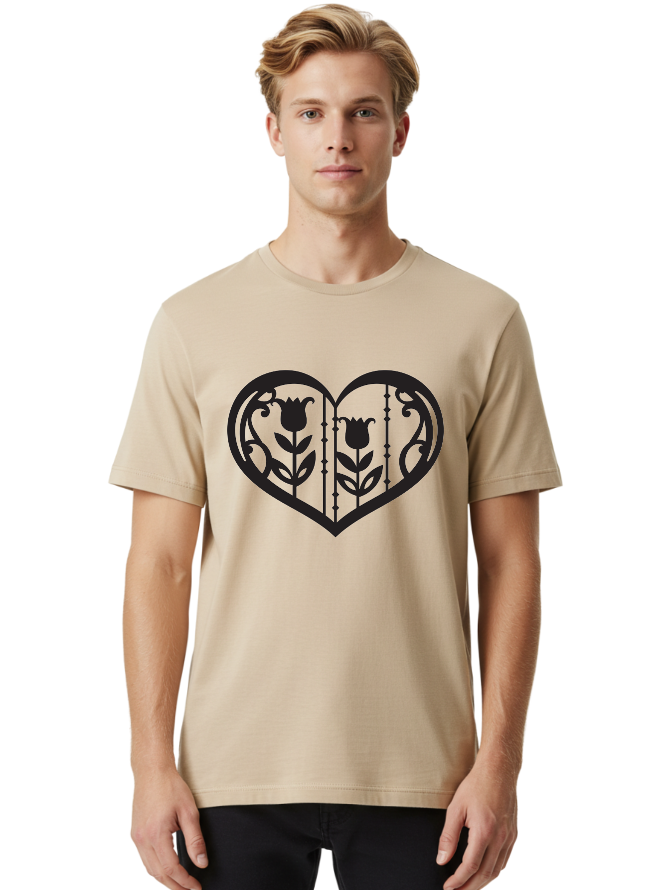 tulip design, heart shape, floral pattern, love symbol, decorative art, Valentine's theme, beautiful flowers 28