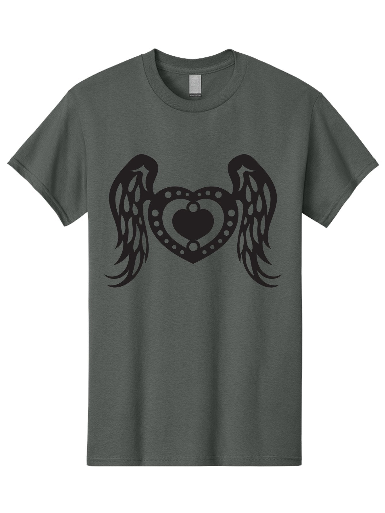 Heart-With-Wings Men'S Graphic Tee, 100% Cotton, Comfortable Casual Summer Wear, Machine Washable, Heart With Wings, Decorative Heart Design, Symbolic Heart Art, Winged Heart Illustration, Love Symbol, Heart Icon, Angel Wings, Aab287 13