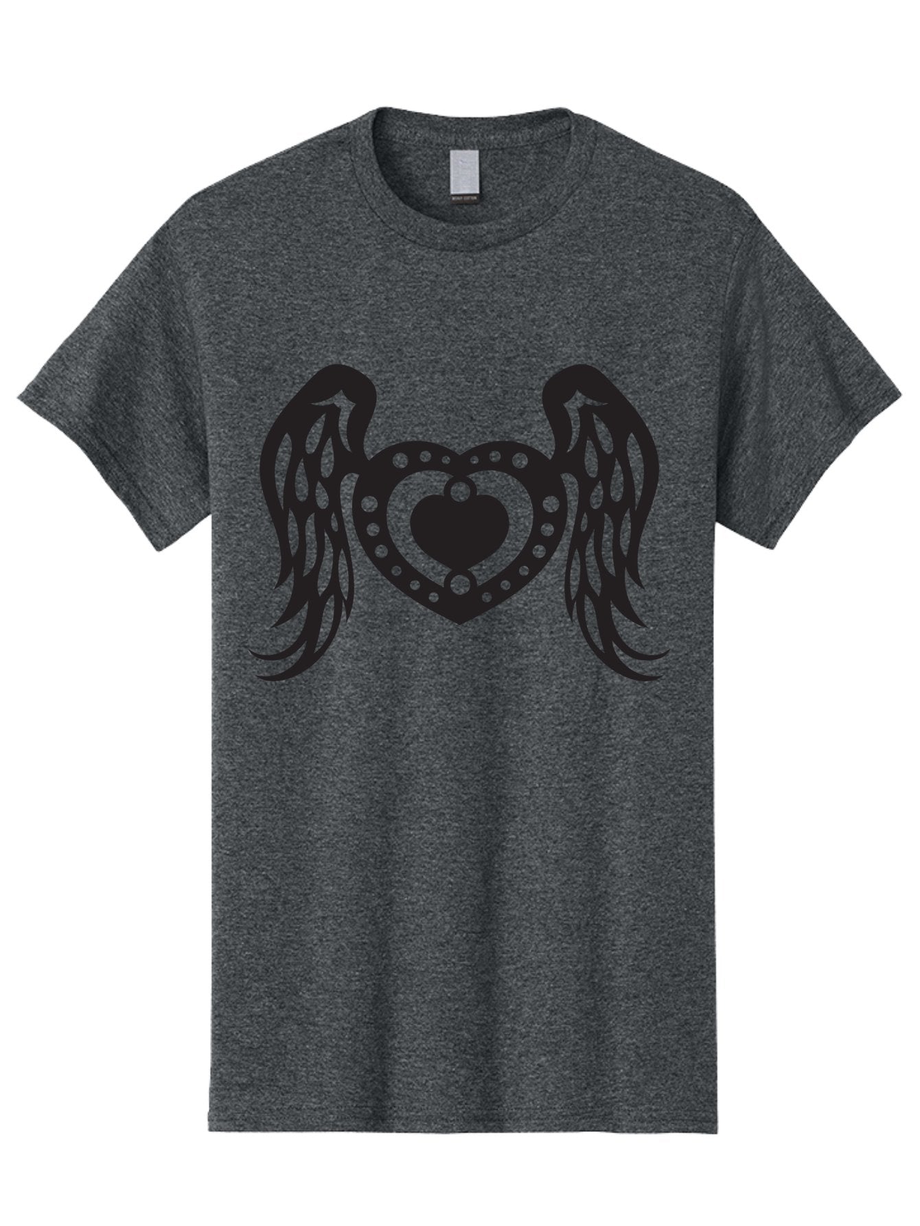 Heart-With-Wings Men'S Graphic Tee, 100% Cotton, Comfortable Casual Summer Wear, Machine Washable, Heart With Wings, Decorative Heart Design, Symbolic Heart Art, Winged Heart Illustration, Love Symbol, Heart Icon, Angel Wings, Aab287 15