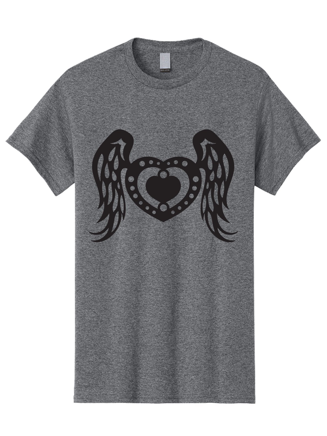 Heart-With-Wings Men'S Graphic Tee, 100% Cotton, Comfortable Casual Summer Wear, Machine Washable, Heart With Wings, Decorative Heart Design, Symbolic Heart Art, Winged Heart Illustration, Love Symbol, Heart Icon, Angel Wings, Aab287 5