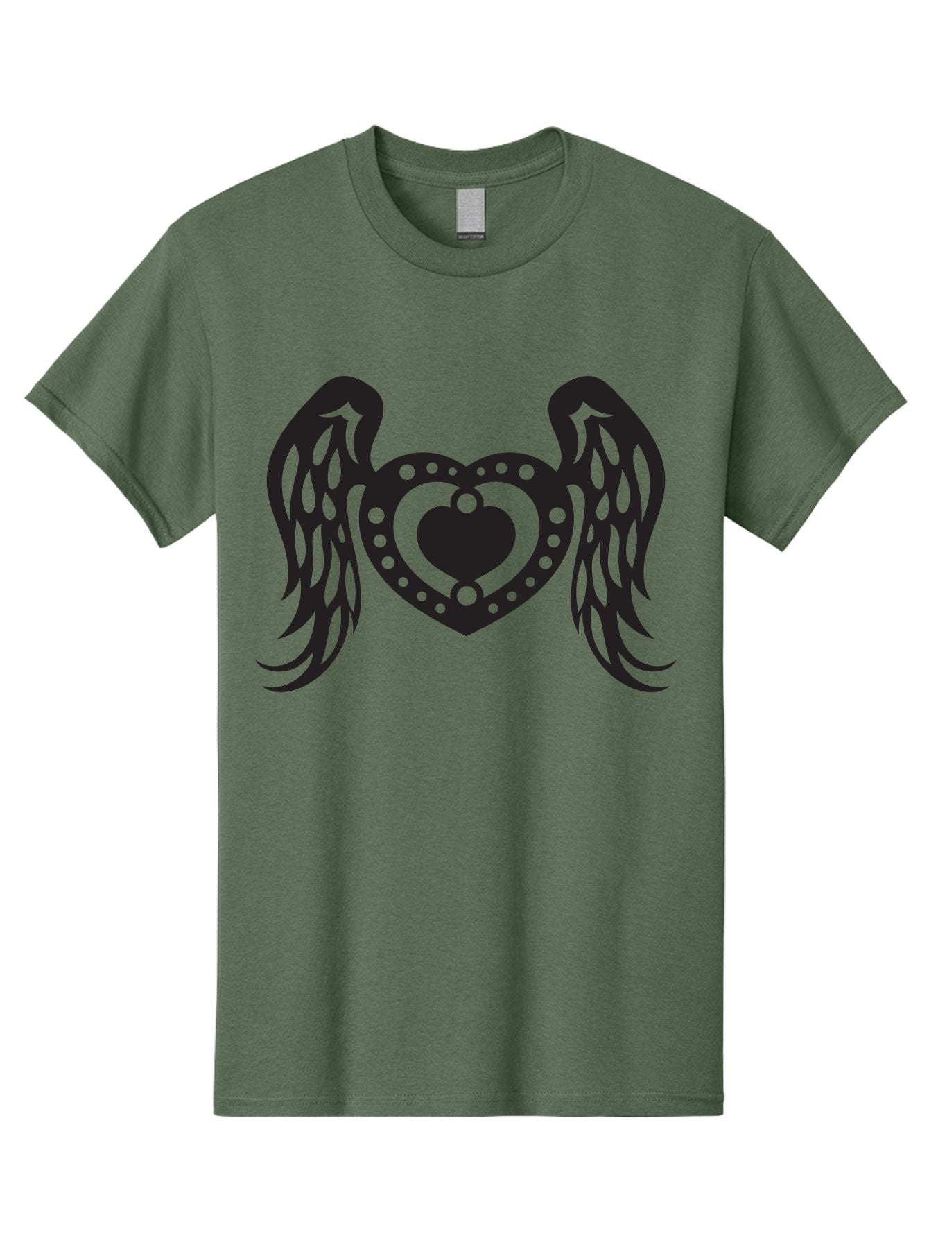 Heart-With-Wings Men'S Graphic Tee, 100% Cotton, Comfortable Casual Summer Wear, Machine Washable, Heart With Wings, Decorative Heart Design, Symbolic Heart Art, Winged Heart Illustration, Love Symbol, Heart Icon, Angel Wings, Aab287 14