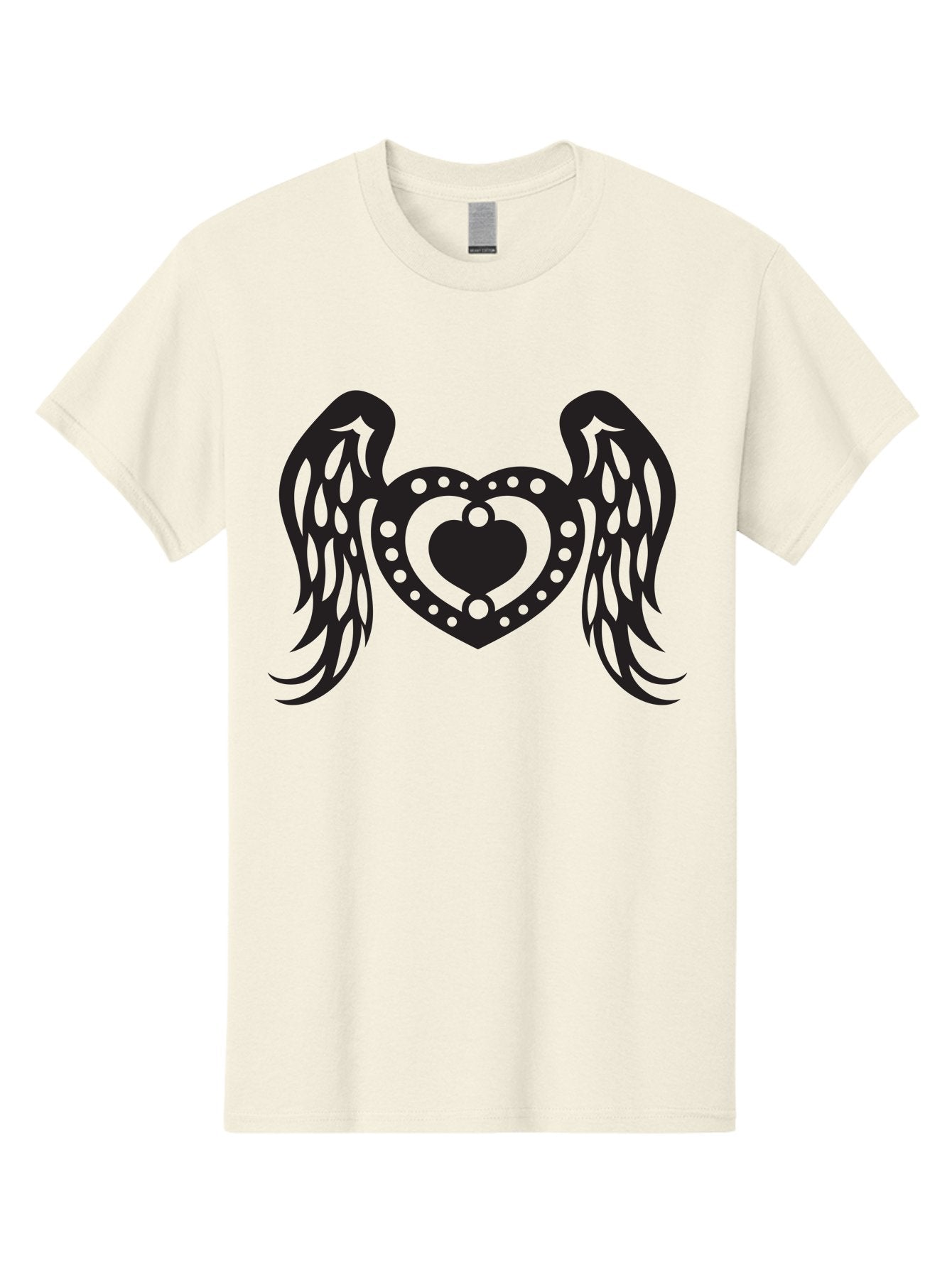 Heart-With-Wings Men'S Graphic Tee, 100% Cotton, Comfortable Casual Summer Wear, Machine Washable, Heart With Wings, Decorative Heart Design, Symbolic Heart Art, Winged Heart Illustration, Love Symbol, Heart Icon, Angel Wings, Aab287 6