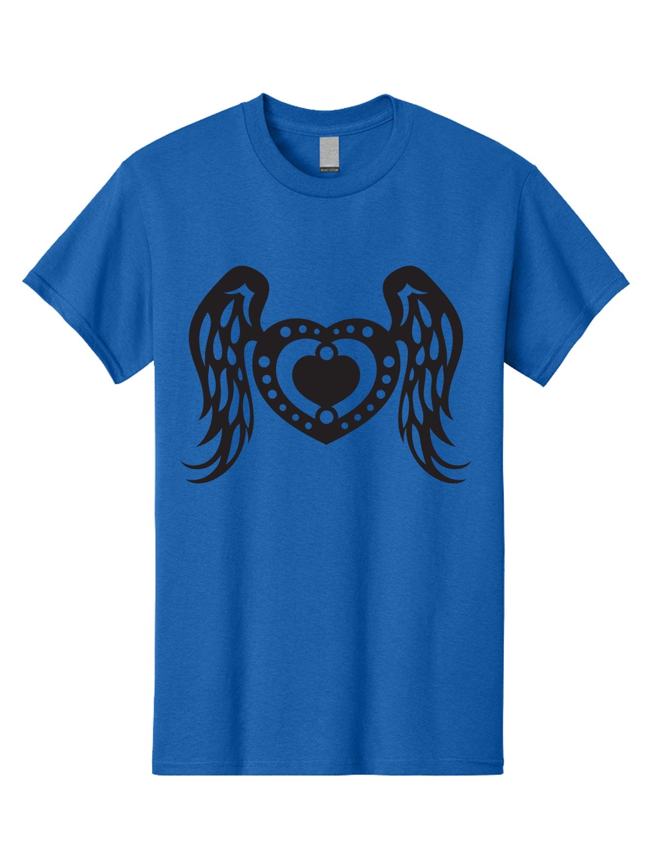 Heart-With-Wings Men'S Graphic Tee, 100% Cotton, Comfortable Casual Summer Wear, Machine Washable, Heart With Wings, Decorative Heart Design, Symbolic Heart Art, Winged Heart Illustration, Love Symbol, Heart Icon, Angel Wings, Aab287 10