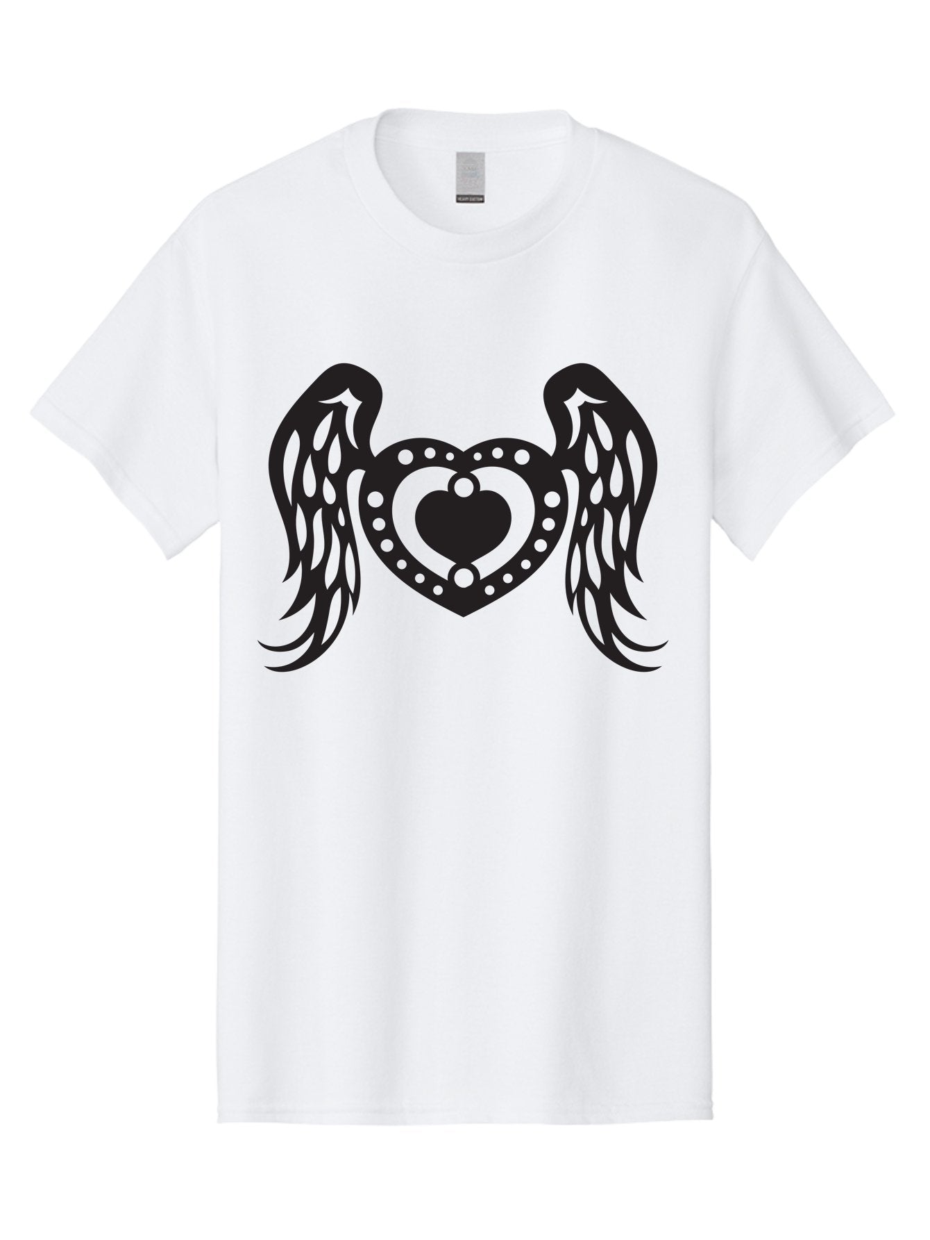 Heart-With-Wings Men'S Graphic Tee, 100% Cotton, Comfortable Casual Summer Wear, Machine Washable, Heart With Wings, Decorative Heart Design, Symbolic Heart Art, Winged Heart Illustration, Love Symbol, Heart Icon, Angel Wings, Aab287 12