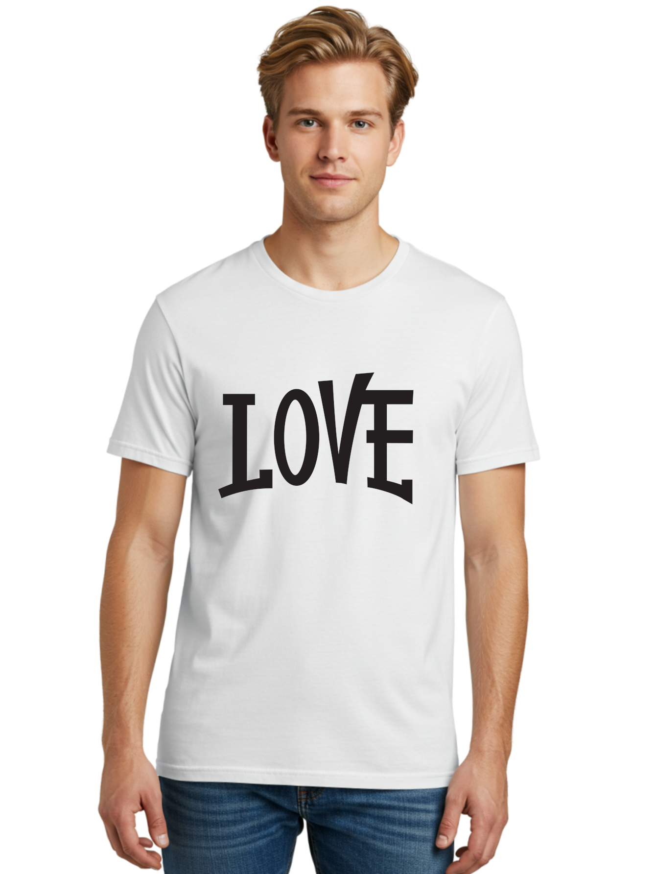Love-2 Men'S Graphic Tee, 100% Cotton, Comfortable Casual Summer Wear, Machine Washable, Love Typography, Black Font, Bold Letters, Emotional Words, Heartfelt Expression, Love Quote, Typographic Art Aab290 16