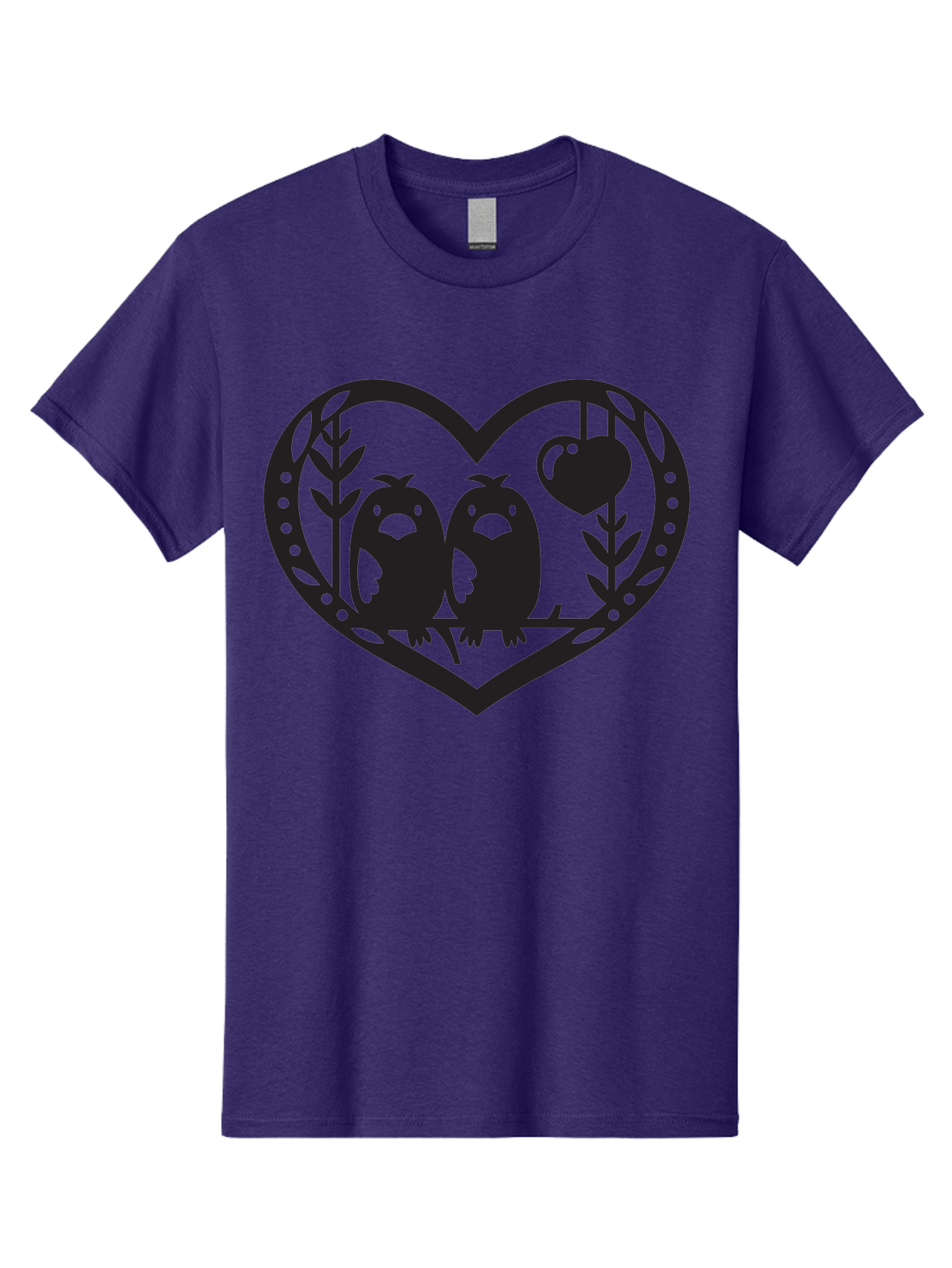 Love-Birds-1 Men'S Graphic Tee, 100% Cotton, Comfortable Casual Summer Wear, Machine Washable, Pair Of Birds Perched On Branch, Heart-Shaped Frame, Love Symbolism, Decorative Design, Minimalist Style, Simple Shapes, Cute Illustration, Aab291 5