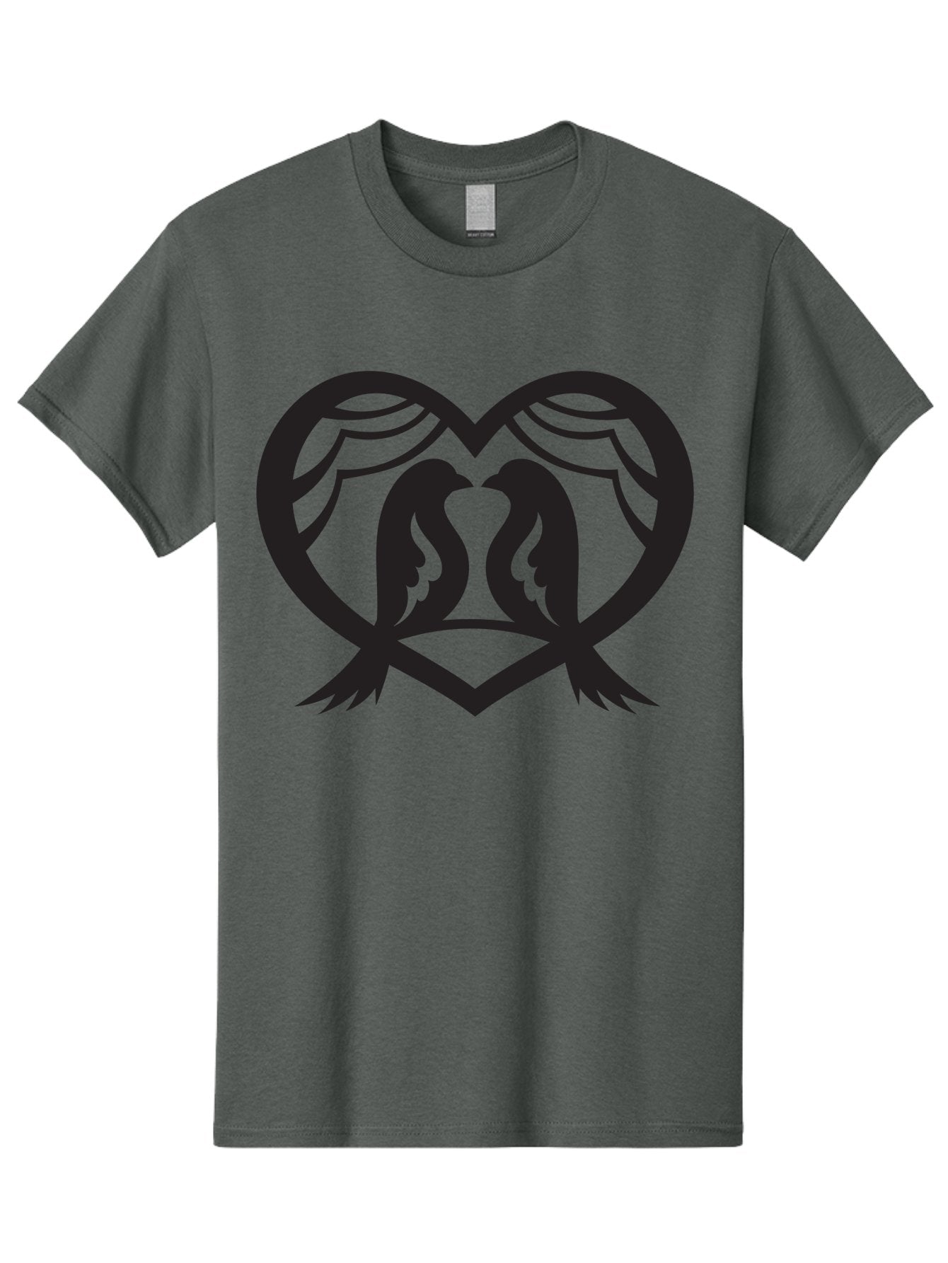 Love-Birds Men'S Graphic Tee, 100% Cotton, Comfortable Casual Summer Wear, Machine Washable, Two Doves, Doves Kissing, Heart Shape, Symbol Of Love, Peaceful Doves, Love Birds, Heart Symbol, Gentle Creatures, Symbolic Art, Dove Hearts Aab293 9