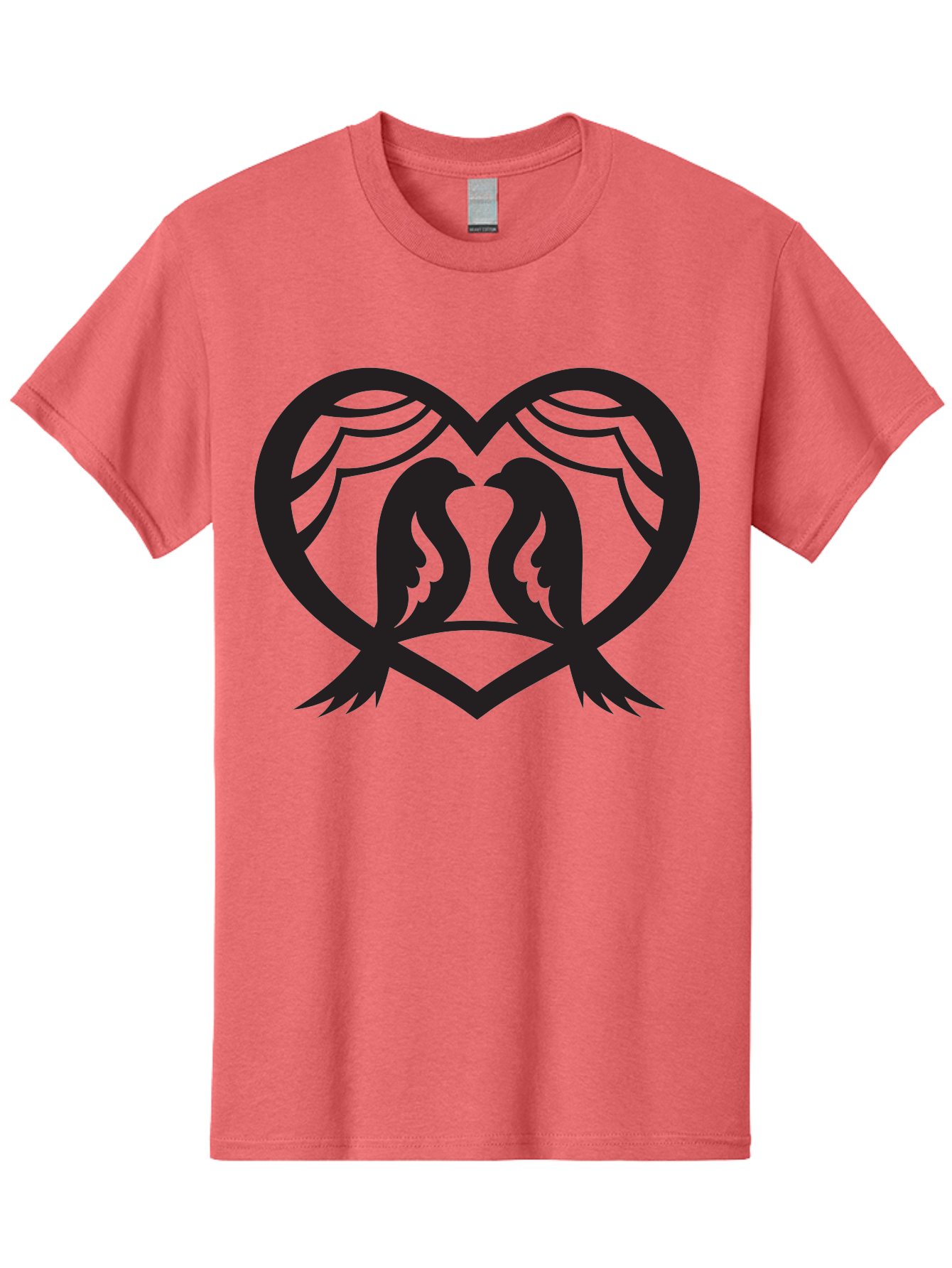 Love-Birds Men'S Graphic Tee, 100% Cotton, Comfortable Casual Summer Wear, Machine Washable, Two Doves, Doves Kissing, Heart Shape, Symbol Of Love, Peaceful Doves, Love Birds, Heart Symbol, Gentle Creatures, Symbolic Art, Dove Hearts Aab293 27