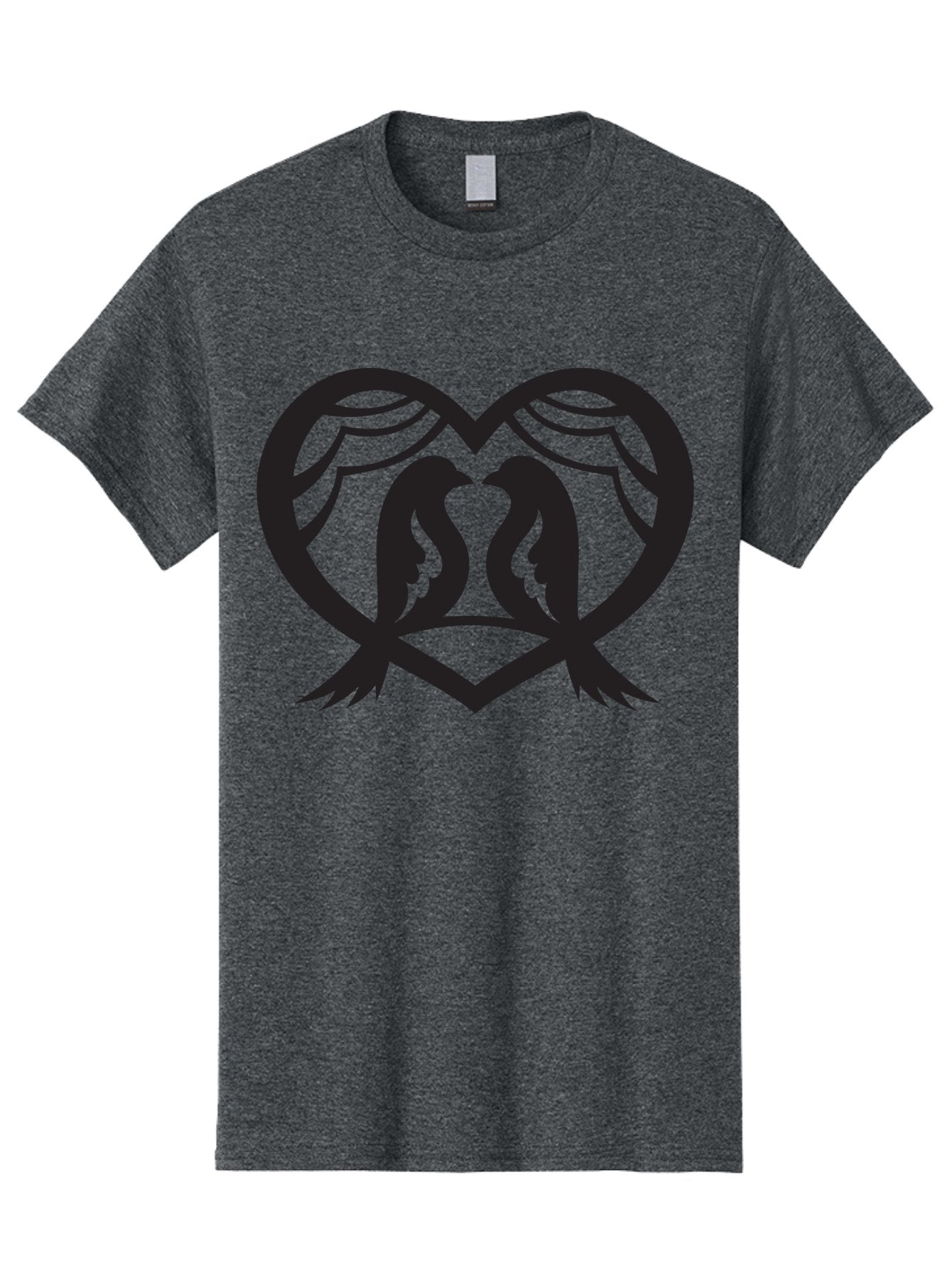 Love-Birds Men'S Graphic Tee, 100% Cotton, Comfortable Casual Summer Wear, Machine Washable, Two Doves, Doves Kissing, Heart Shape, Symbol Of Love, Peaceful Doves, Love Birds, Heart Symbol, Gentle Creatures, Symbolic Art, Dove Hearts Aab293 4