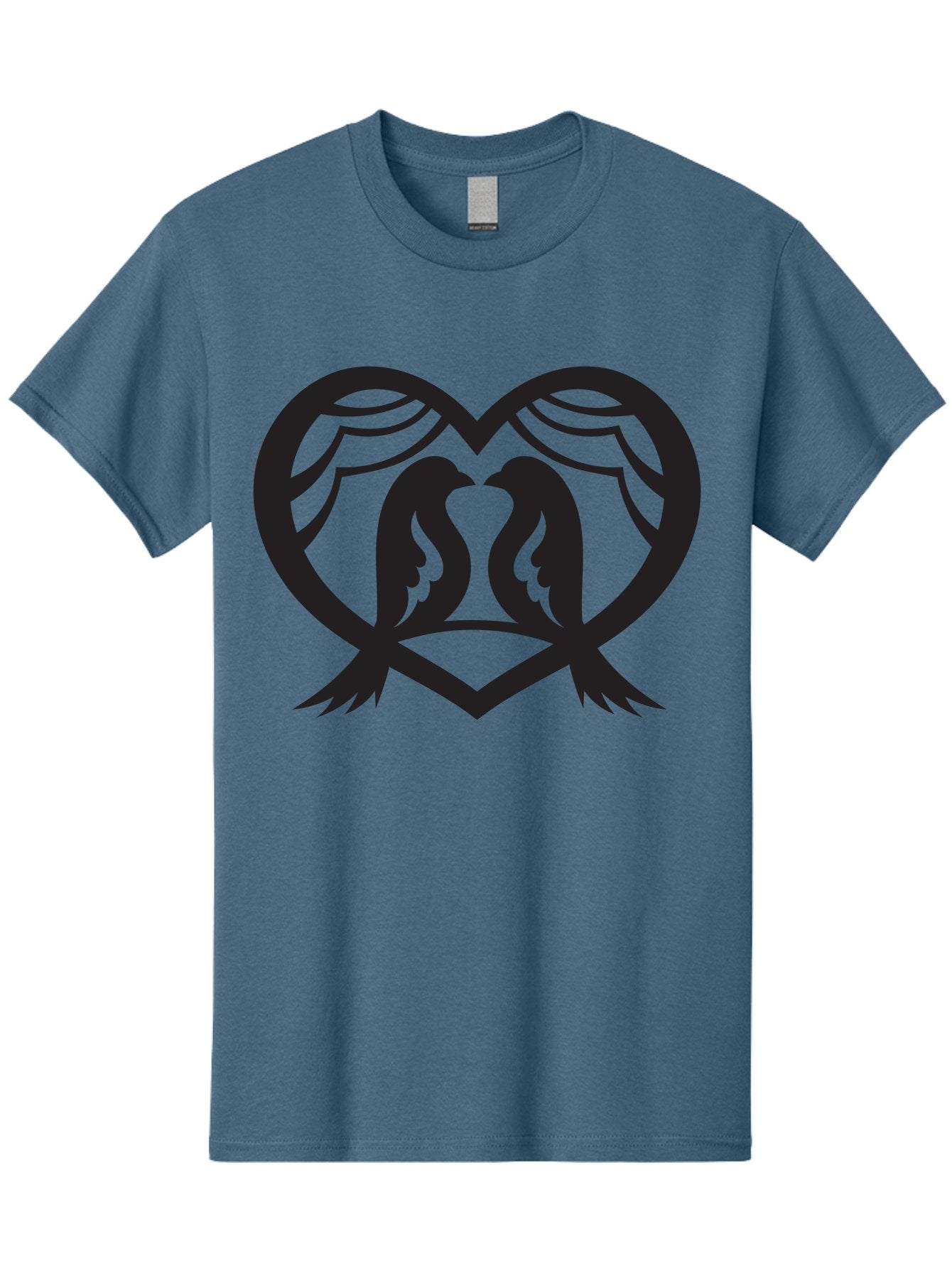 Love-Birds Men'S Graphic Tee, 100% Cotton, Comfortable Casual Summer Wear, Machine Washable, Two Doves, Doves Kissing, Heart Shape, Symbol Of Love, Peaceful Doves, Love Birds, Heart Symbol, Gentle Creatures, Symbolic Art, Dove Hearts Aab293 14