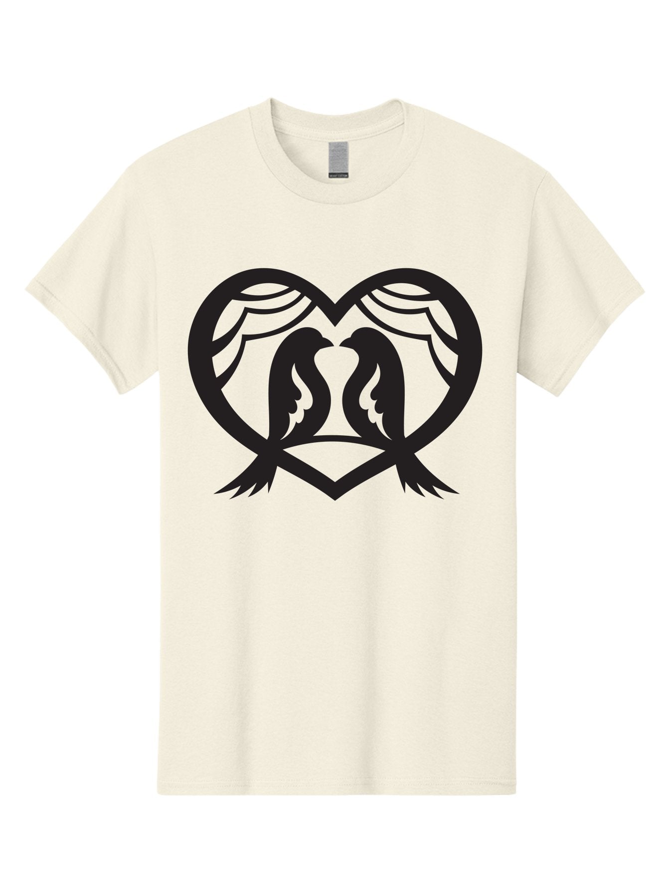 Love-Birds Men'S Graphic Tee, 100% Cotton, Comfortable Casual Summer Wear, Machine Washable, Two Doves, Doves Kissing, Heart Shape, Symbol Of Love, Peaceful Doves, Love Birds, Heart Symbol, Gentle Creatures, Symbolic Art, Dove Hearts Aab293 6