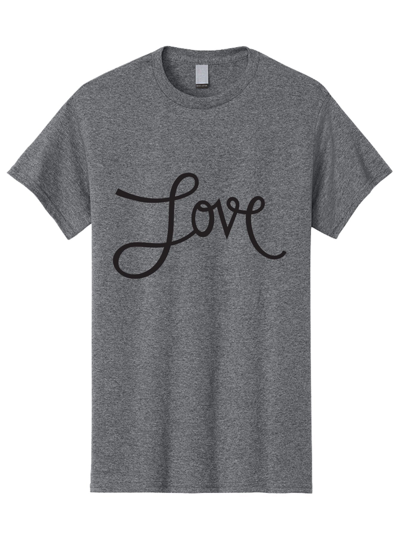 Love Men'S Graphic Tee, 100% Cotton, Comfortable Casual Summer Wear, Machine Washable, Love Typography, Cursive Font, Black Text, Romantic Quote, Affectionate Message, Heartwarming Phrase, Elegant Script Aab294 8
