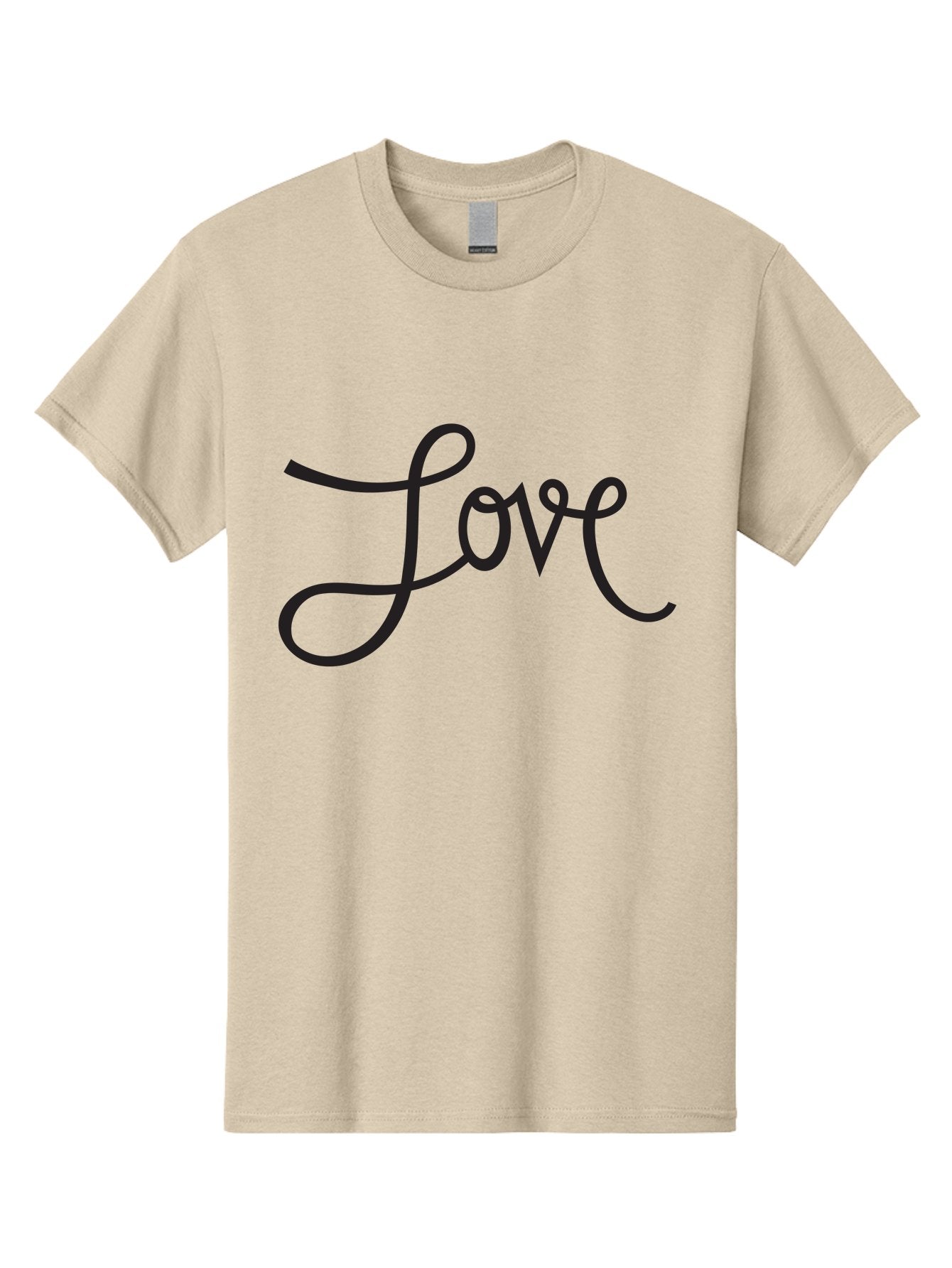 Love Men'S Graphic Tee, 100% Cotton, Comfortable Casual Summer Wear, Machine Washable, Love Typography, Cursive Font, Black Text, Romantic Quote, Affectionate Message, Heartwarming Phrase, Elegant Script Aab294
