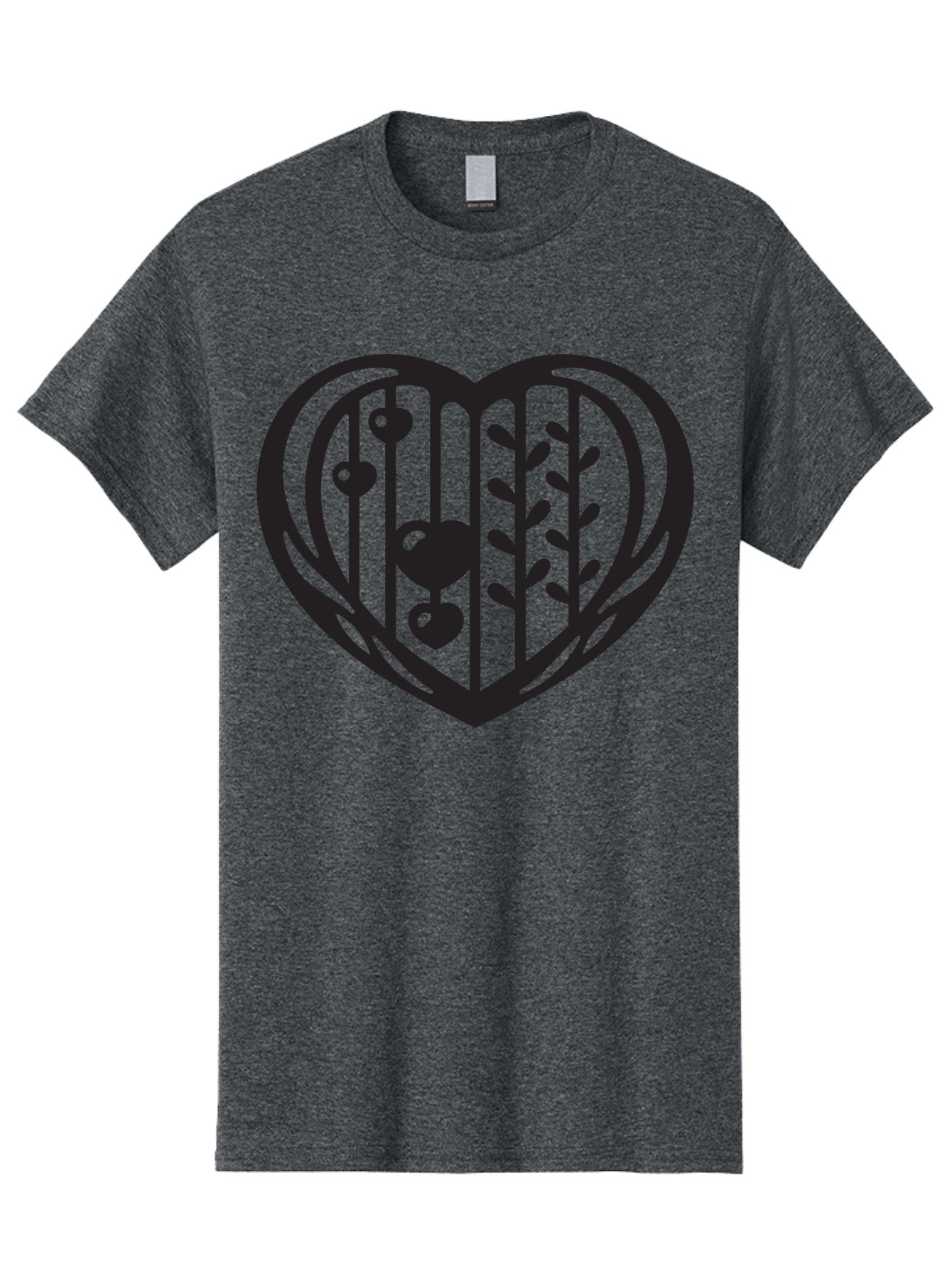 Mobile-Cage-Heart Men'S Graphic Tee, 100% Cotton, Comfortable Casual Summer Wear, Machine Washable, Heart-Shaped Cage, Bird Trapped, Love Symbol, Restricted Freedom, Emotional Confinement, Symbol Of Love, Heart, Birdcage Aab295 9
