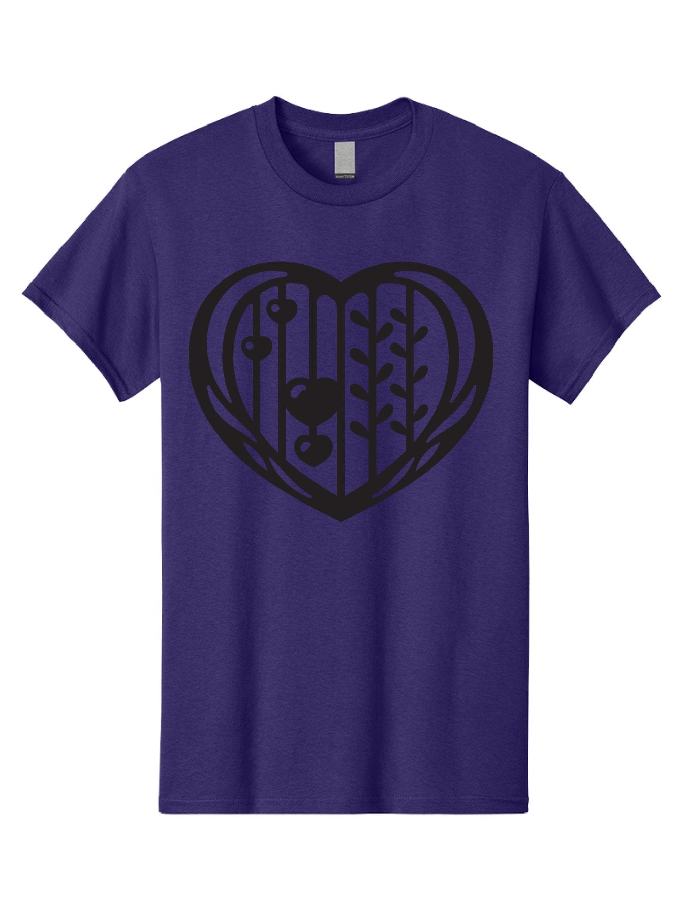 Mobile-Cage-Heart Men'S Graphic Tee, 100% Cotton, Comfortable Casual Summer Wear, Machine Washable, Heart-Shaped Cage, Bird Trapped, Love Symbol, Restricted Freedom, Emotional Confinement, Symbol Of Love, Heart, Birdcage Aab295 3