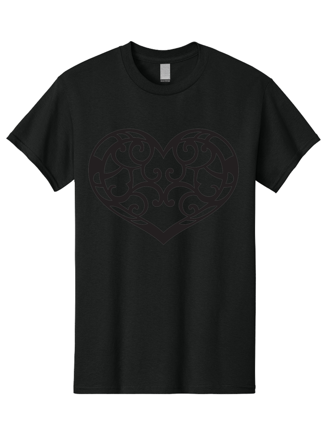 Ornate-Heart Men'S Graphic Tee, 100% Cotton, Comfortable Casual Summer Wear, Machine Washable, Ornate Heart Design, Swirling Patterns, Intricate Details, Symbolic Love, Decorative Art, Valentines Day Theme, Filigree Heart Aab296 7