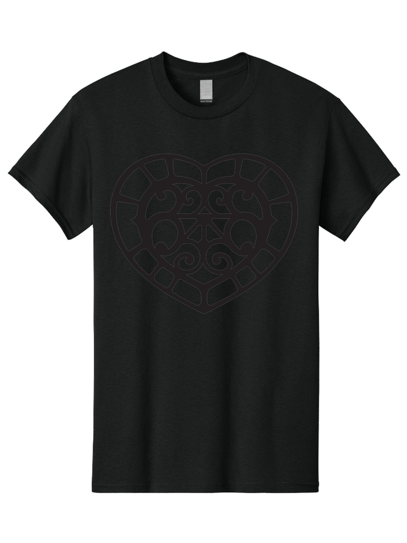 Tricolor-Heart Men'S Graphic Tee, 100% Cotton, Comfortable Casual Summer Wear, Machine Washable, Stained Glass Heart, Decorative Heart, Intricate Design, Swirling Patterns, Heart Shape, Love Symbol, Ornate Details, Glass Art, Heart Icon Aab301 13