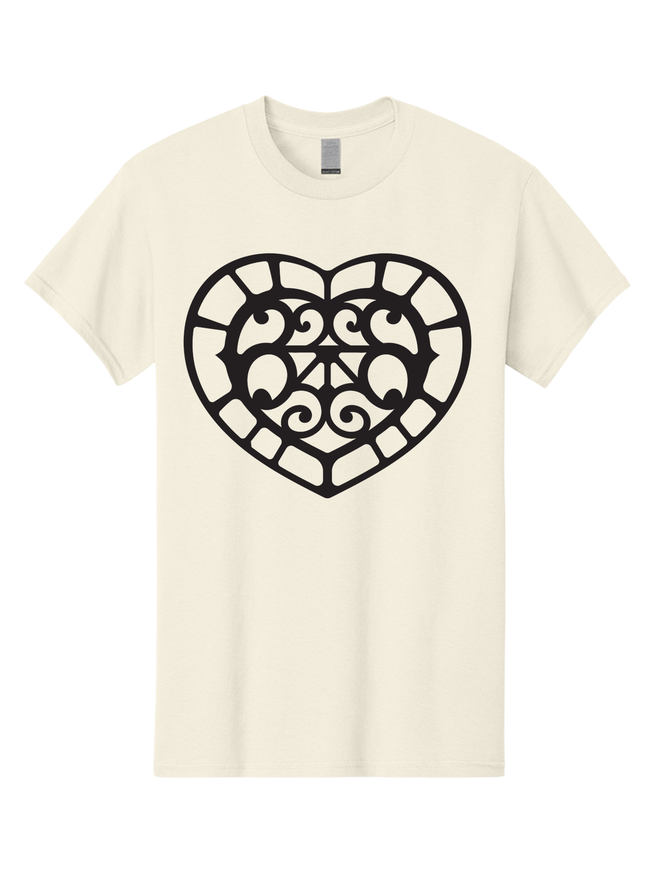 Tricolor-Heart Men'S Graphic Tee, 100% Cotton, Comfortable Casual Summer Wear, Machine Washable, Stained Glass Heart, Decorative Heart, Intricate Design, Swirling Patterns, Heart Shape, Love Symbol, Ornate Details, Glass Art, Heart Icon Aab301 23