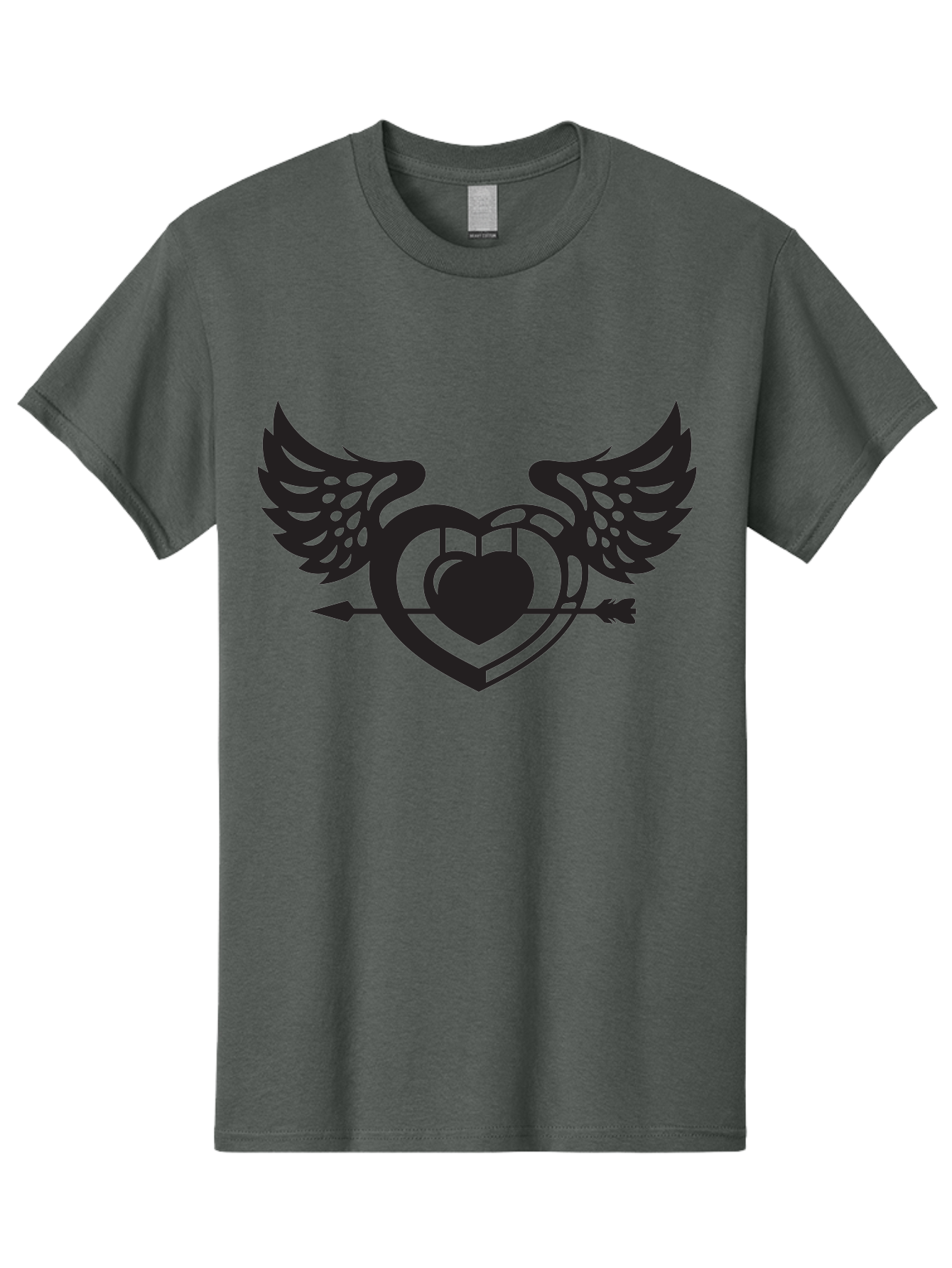 Winged-Heart Men'S Graphic Tee, 100% Cotton, Comfortable Casual Summer Wear, Machine Washable, Heart With Wings, Arrow Through Heart, Love Symbol, Cupid Inspiration, Heart Design, Winged Heart, Love Art, Valentines Day Theme, Heart With Arrow Aab304 3