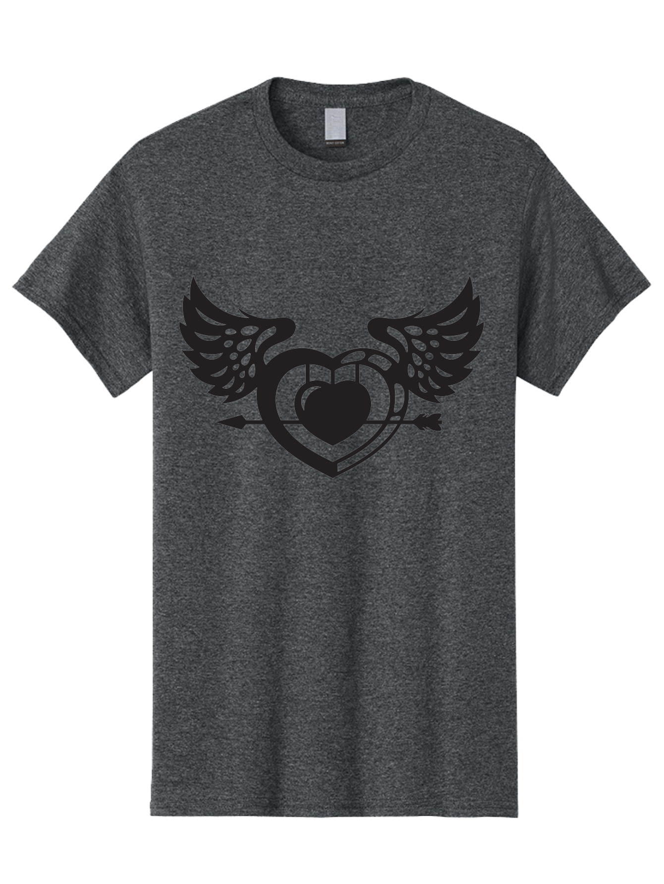 Winged-Heart Men'S Graphic Tee, 100% Cotton, Comfortable Casual Summer Wear, Machine Washable, Heart With Wings, Arrow Through Heart, Love Symbol, Cupid Inspiration, Heart Design, Winged Heart, Love Art, Valentines Day Theme, Heart With Arrow Aab304 19