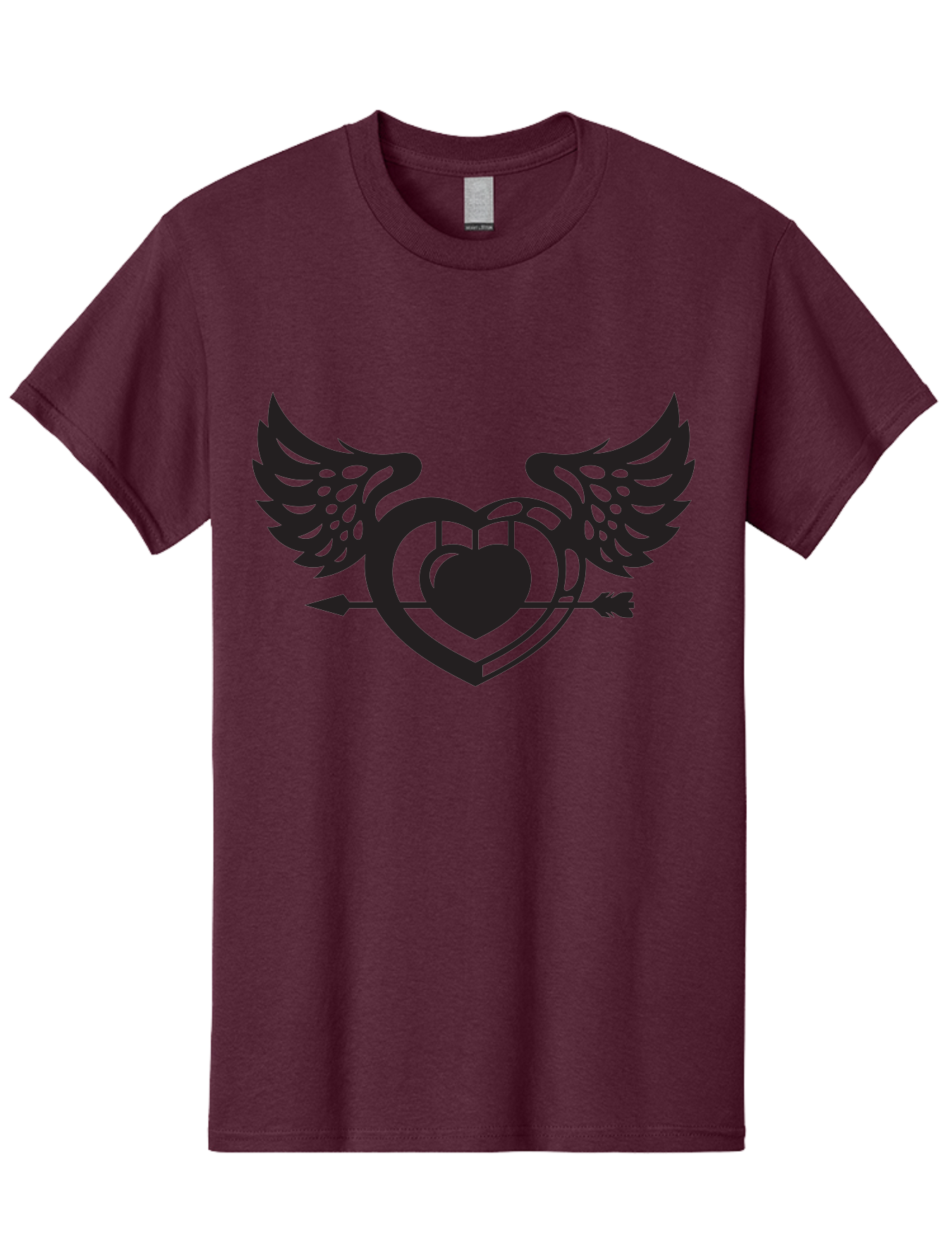 Winged-Heart Men'S Graphic Tee, 100% Cotton, Comfortable Casual Summer Wear, Machine Washable, Heart With Wings, Arrow Through Heart, Love Symbol, Cupid Inspiration, Heart Design, Winged Heart, Love Art, Valentines Day Theme, Heart With Arrow Aab304 13