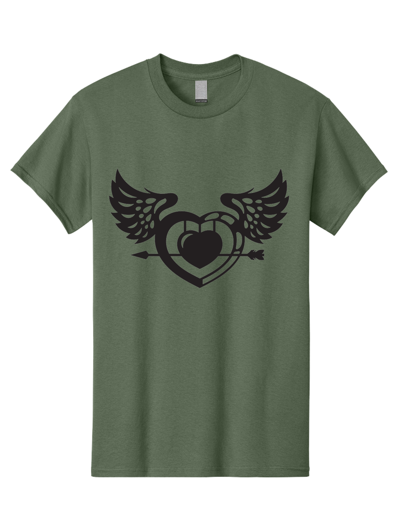 Winged-Heart Men'S Graphic Tee, 100% Cotton, Comfortable Casual Summer Wear, Machine Washable, Heart With Wings, Arrow Through Heart, Love Symbol, Cupid Inspiration, Heart Design, Winged Heart, Love Art, Valentines Day Theme, Heart With Arrow Aab304 17