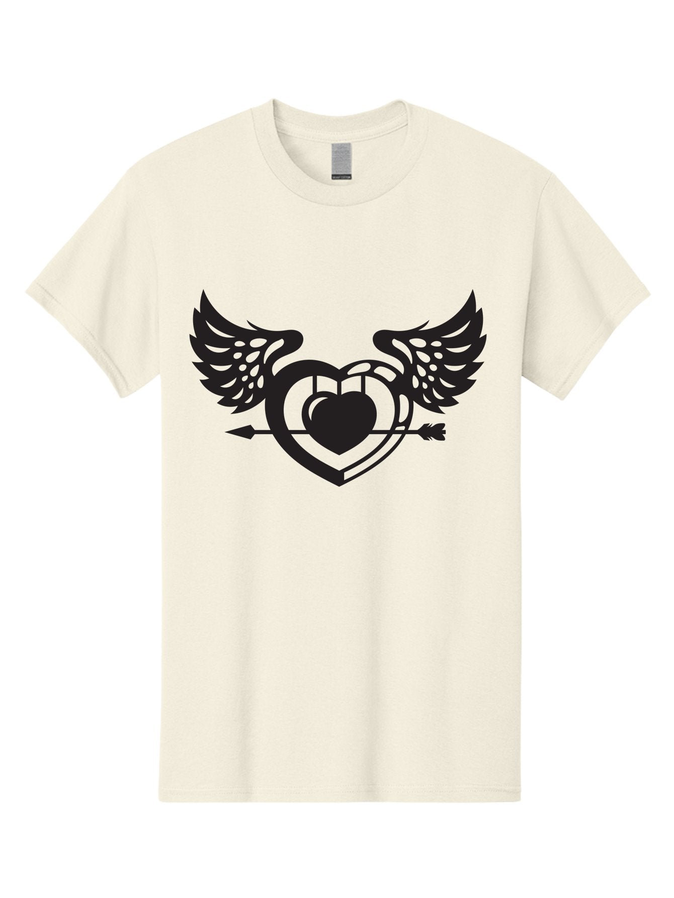 Winged-Heart Men'S Graphic Tee, 100% Cotton, Comfortable Casual Summer Wear, Machine Washable, Heart With Wings, Arrow Through Heart, Love Symbol, Cupid Inspiration, Heart Design, Winged Heart, Love Art, Valentines Day Theme, Heart With Arrow Aab304 9